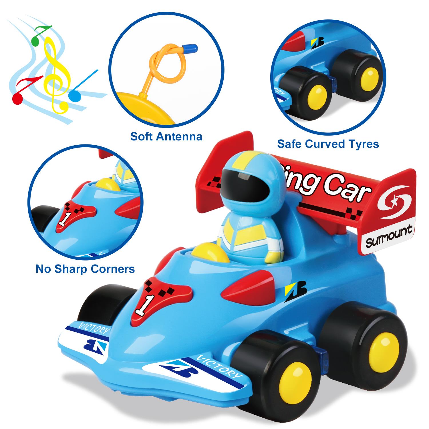 SOKA My First Remote Controlled Racing Car for Toddlers with Sound and Light - Picture 7 of 28