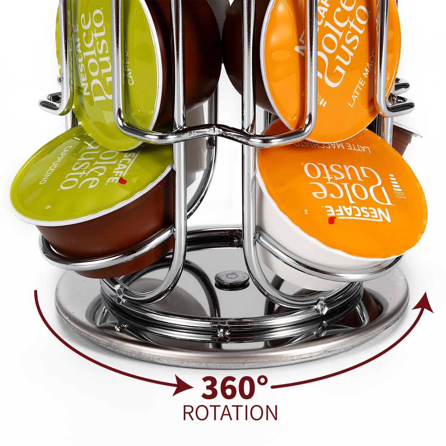 Vinsani Rotating Coffee Capsule Pod Stackable Holder Tower Rack Storage