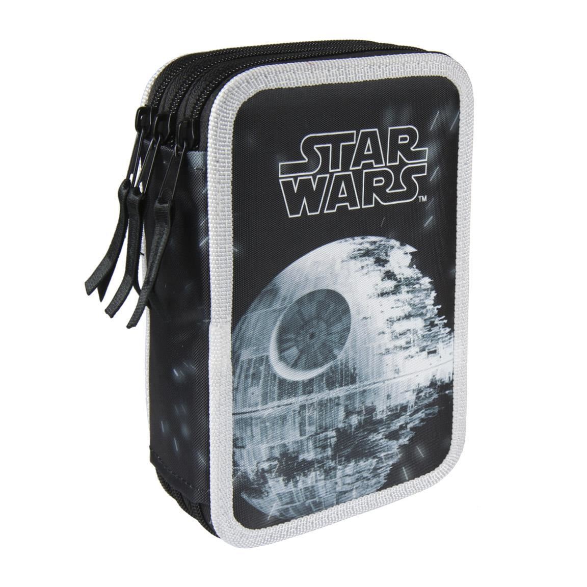 Disney Star Wars Triple Pencil Case Set Filled 43pcs 3 Tier Black