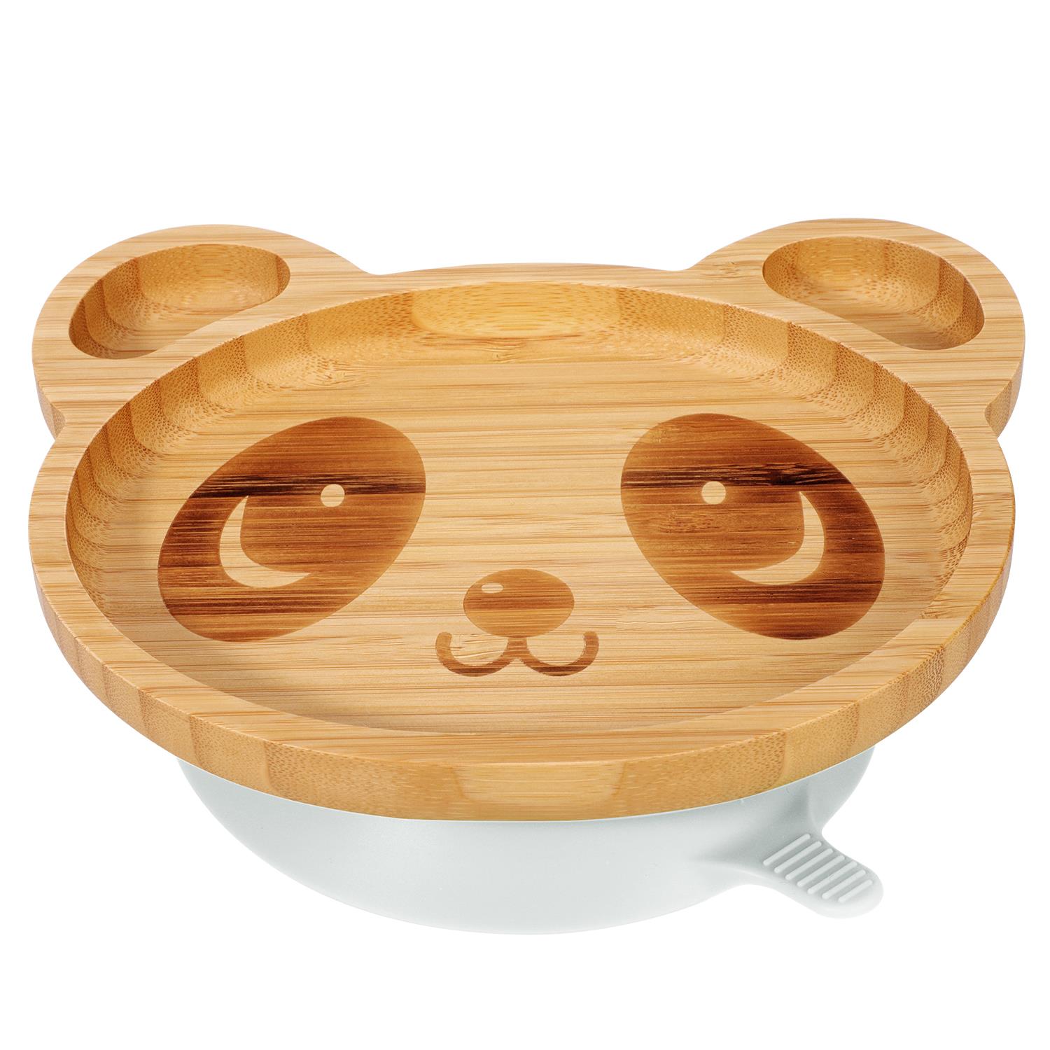 Vinsani Bamboo Panda Plate Bowl & Spoon Set Suction Bowl Stay-Put Design - Picture 35 of 73