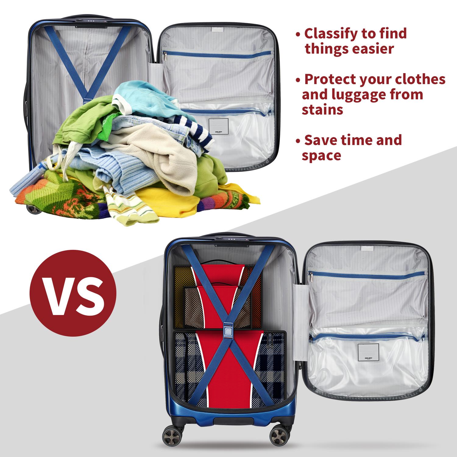 Vinsani 3 Piece Packing Cubes Set Suitcase Travel Organiser Essentials - Picture 43 of 60