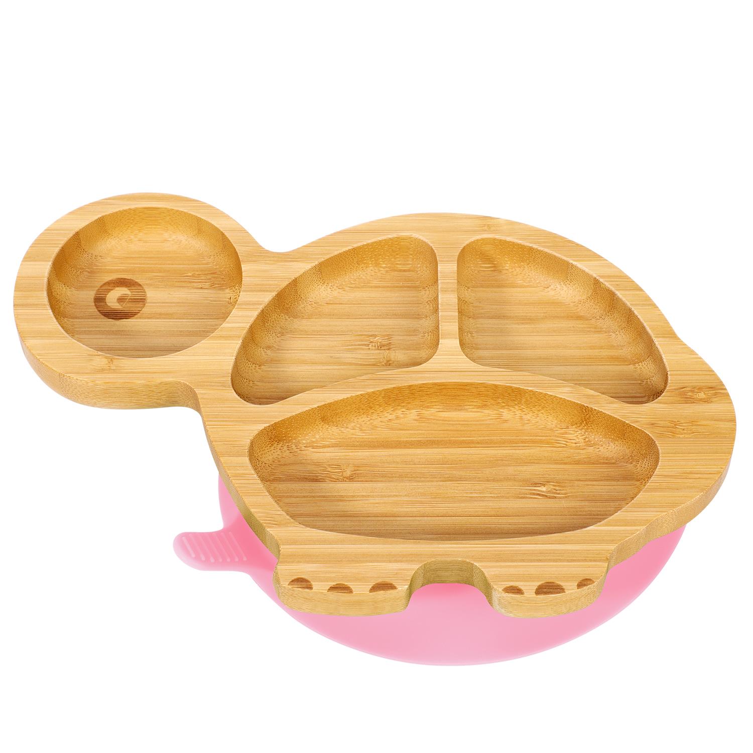Vinsani Bamboo Turtle Plate Bowl & Spoon Set Suction Bowl Stay-Put Design - Picture 47 of 73
