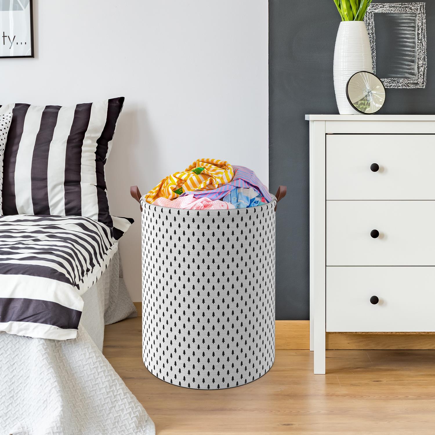 Vinsani Freestanding Laundry Basket Storage Sorter with Drawstring Lid - Picture 74 of 111
