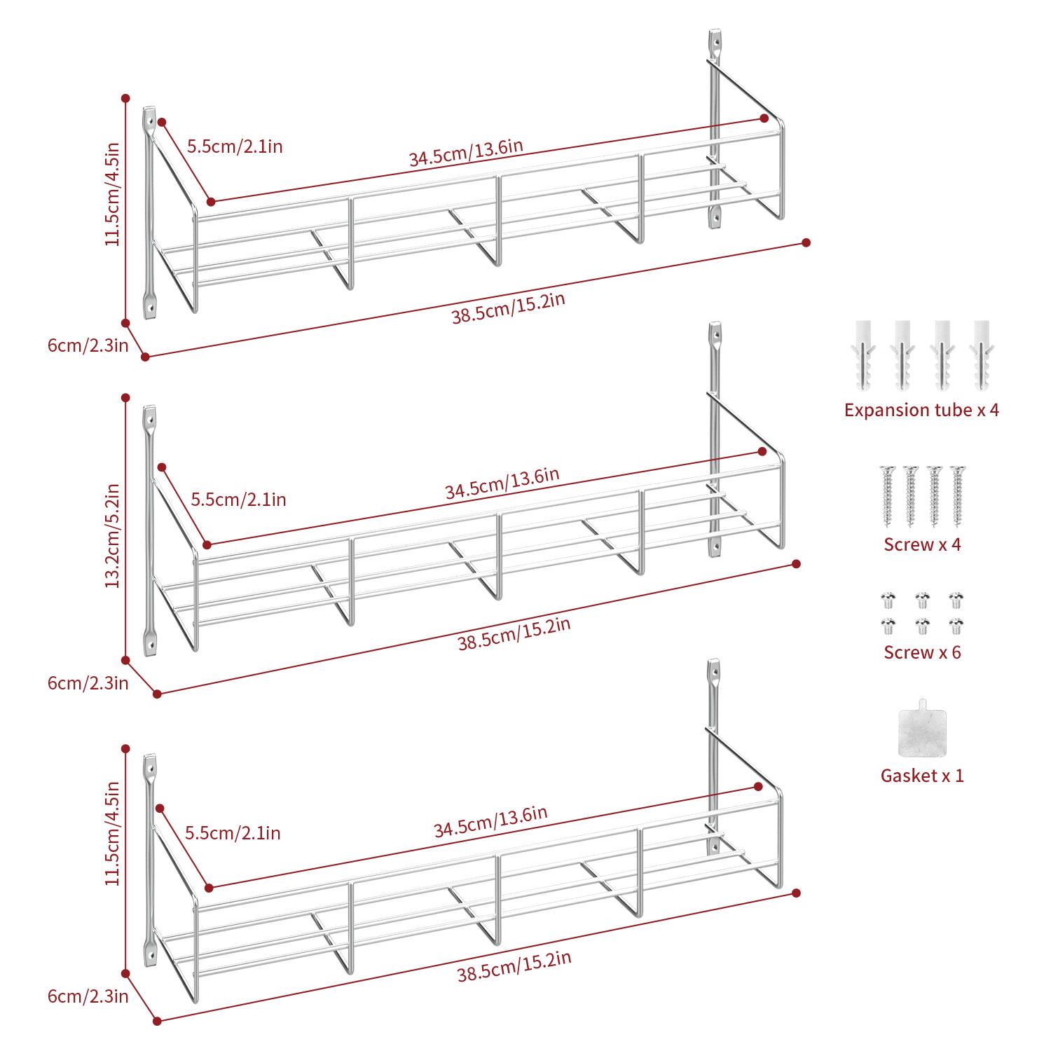 Vinsani 1-6 Tier Spice Herb Jar Rack Holder Kitchen Cupboard Wall Storage Unit - Picture 6 of 63