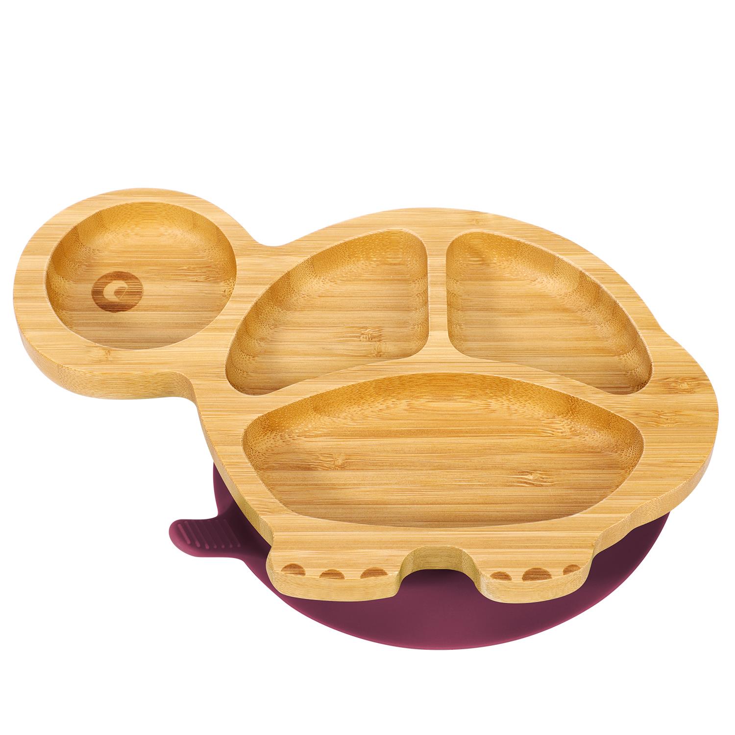 Vinsani Bamboo Turtle Plate Bowl & Spoon Set Suction Bowl Stay-Put Design - Picture 59 of 73