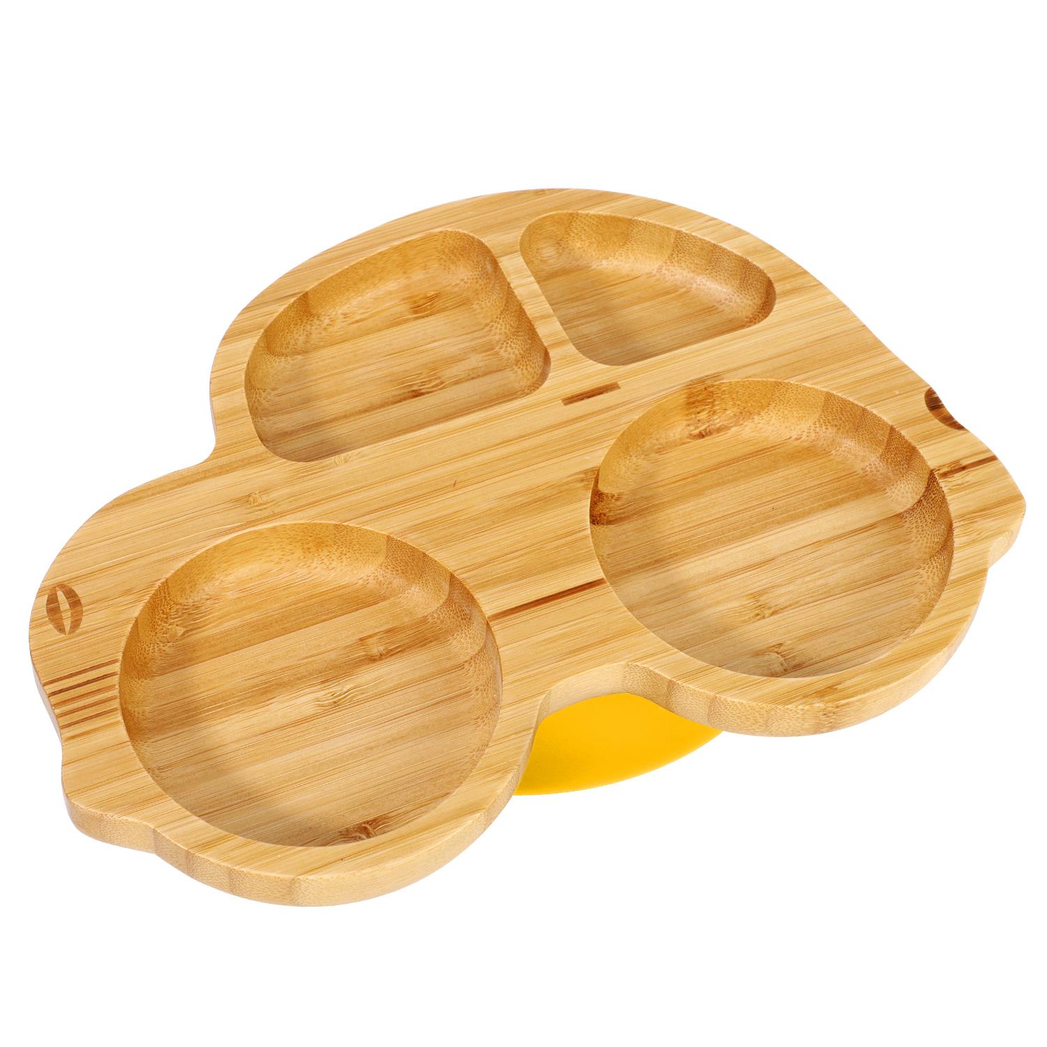 Vinsani Bamboo Car Plate Bowl & Spoon Set Suction Bowl Stay-Put Design for Kids - Picture 66 of 67