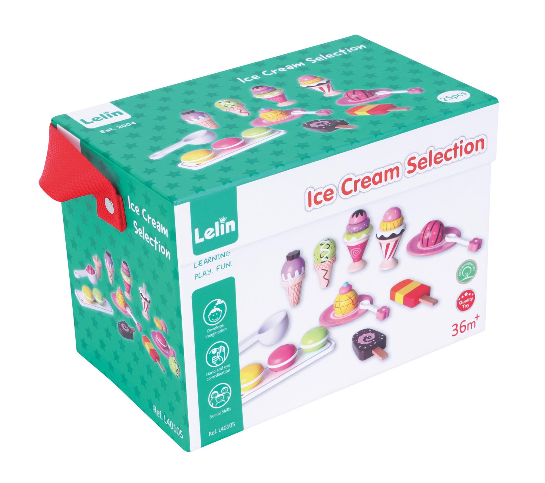lelin wooden ice cream set