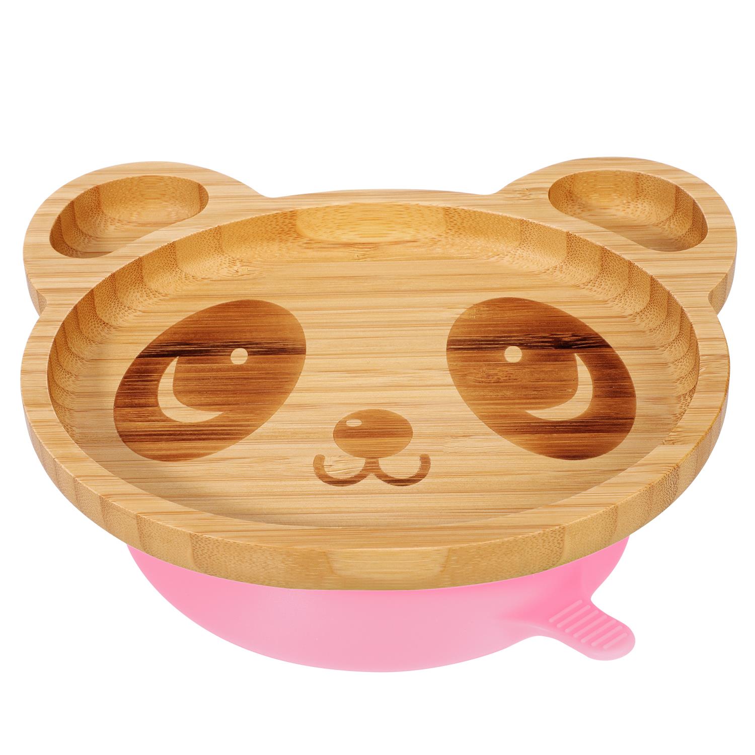 Vinsani Bamboo Panda Plate Bowl & Spoon Set Suction Bowl Stay-Put Design - Picture 47 of 73