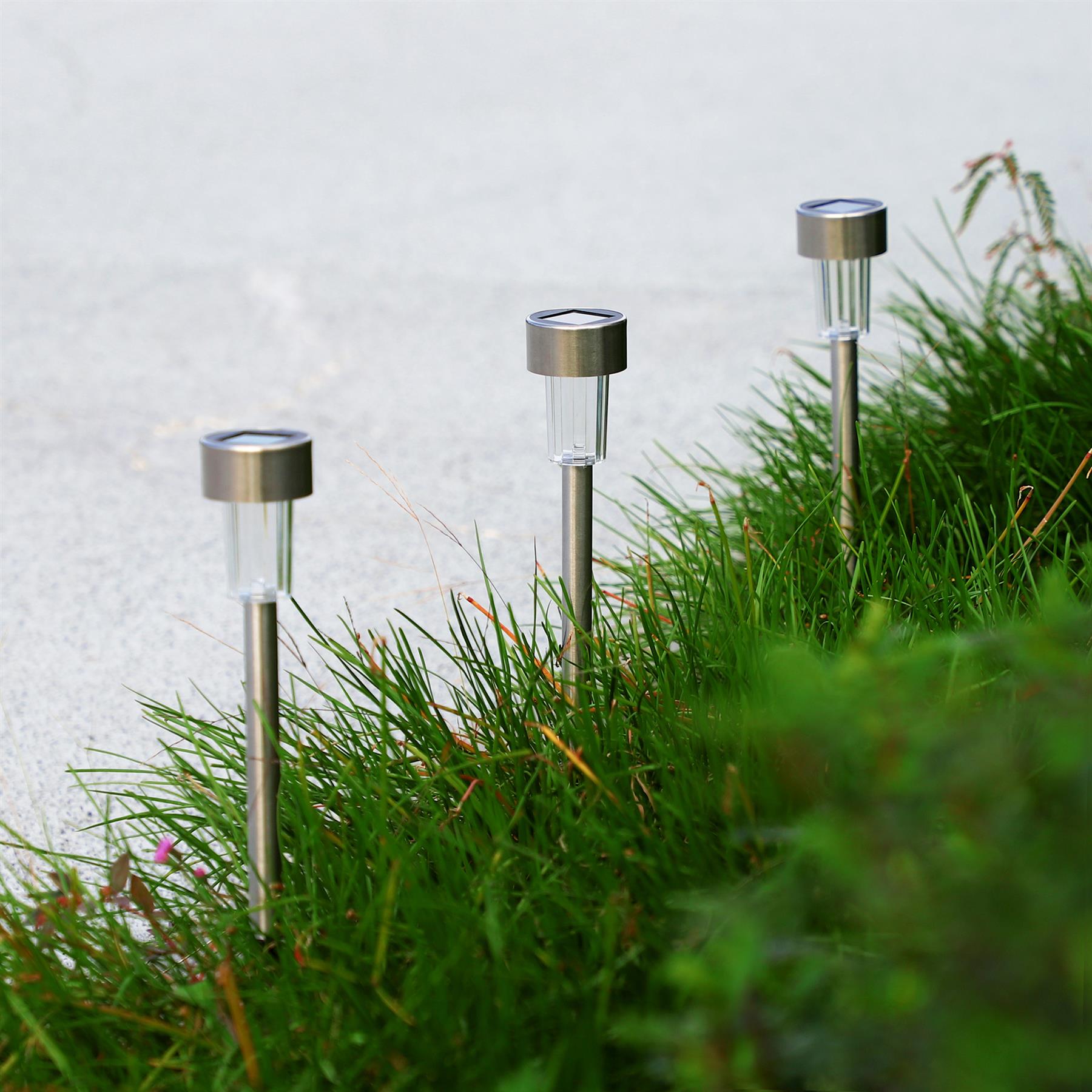 Vinsani 10 X Stainless Steel Solar Powered Garden Outdoor Stick Post