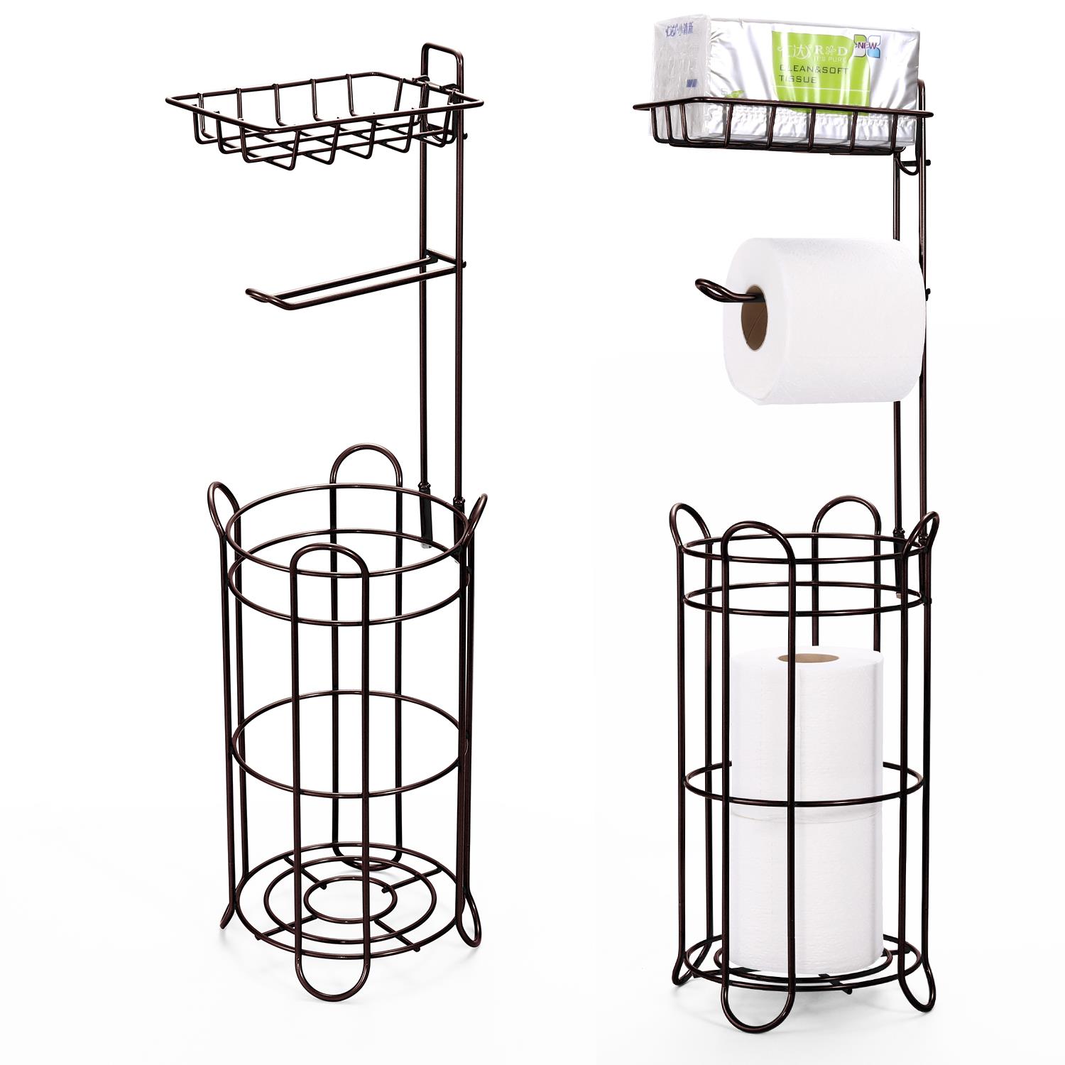 Vinsani Free Standing Toilet Paper Tissue Paper Roll Holder - Picture 23 of 39