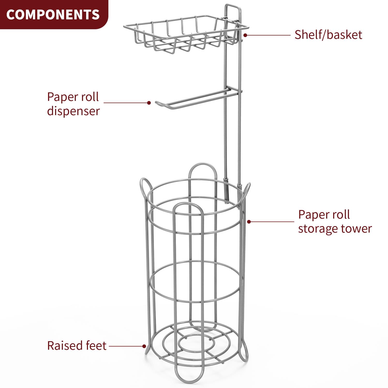 Vinsani Free Standing Toilet Paper Tissue Paper Roll Holder - Picture 33 of 39