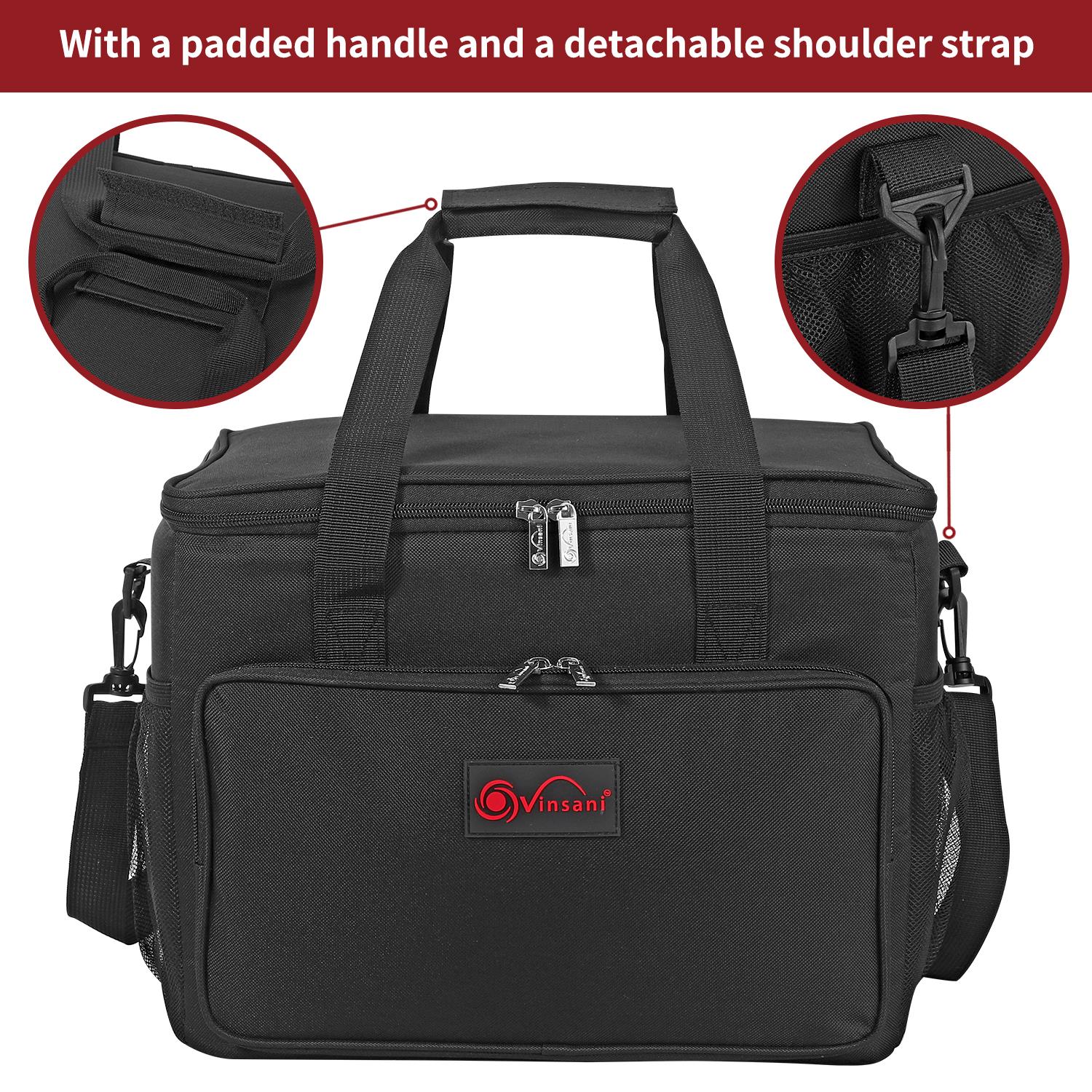 Vinsani 15L / 24L Black Cooler Bag Insulated Picnic Storage Bag Picnic Camping - Produktbild 6
