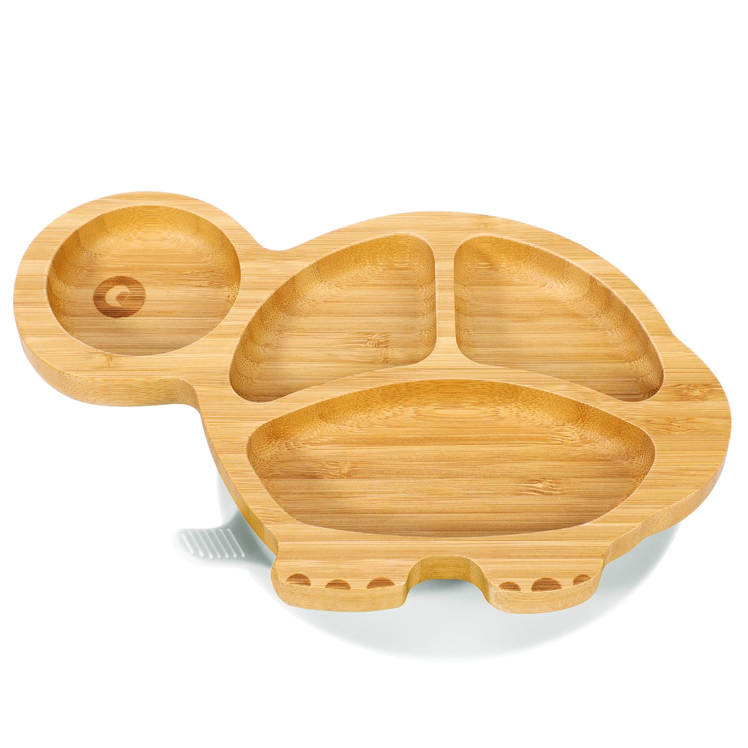 Vinsani Bamboo Turtle Plate Bowl & Spoon Set Suction Bowl Stay-Put Design - Picture 35 of 73