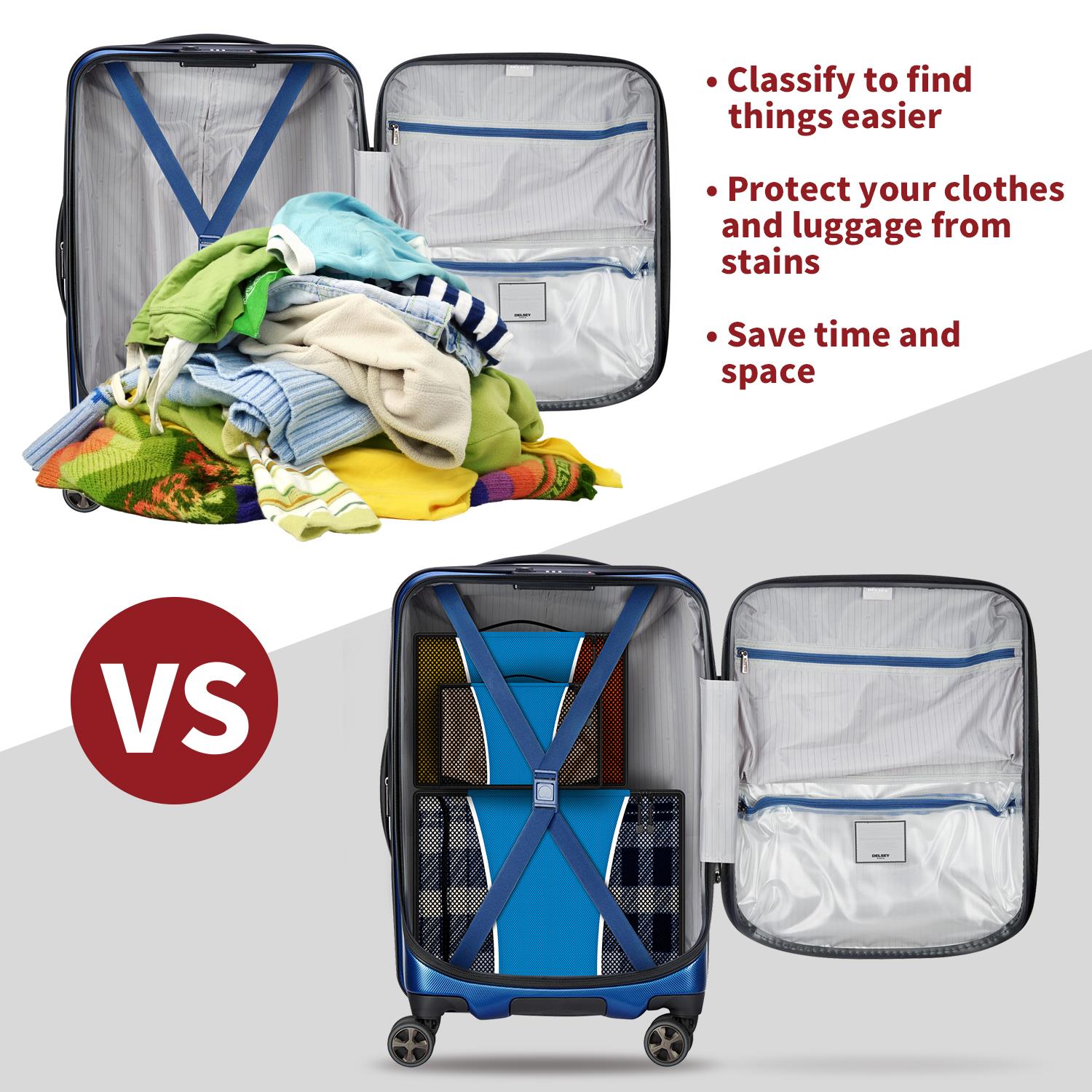 Vinsani 3 Piece Packing Cubes Set Suitcase Travel Organiser Essentials - Picture 13 of 60