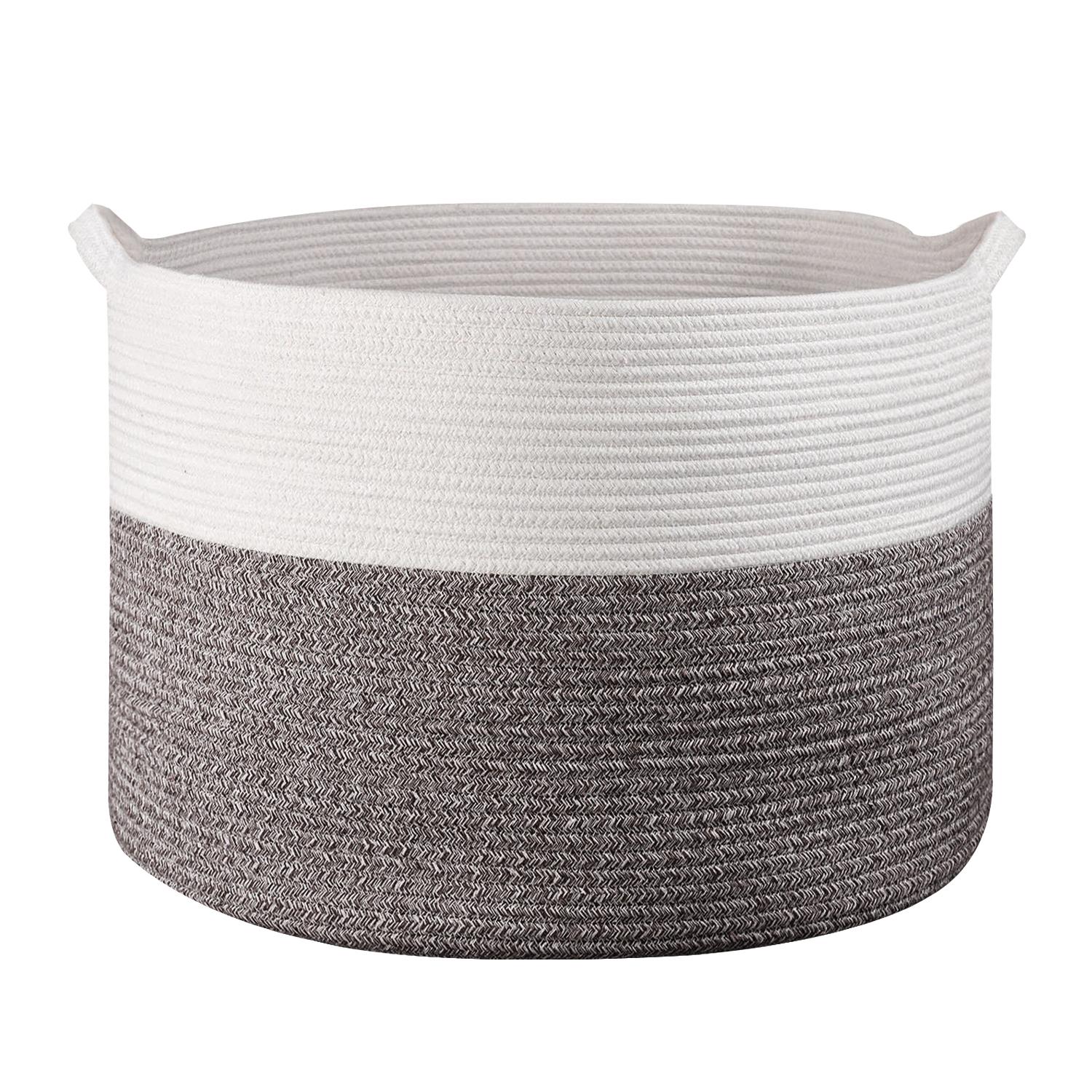 Vinsani Laundry Basket Natural Cotton Hand-Woven Rope Hamper Minimalist Storage - Picture 59 of 68