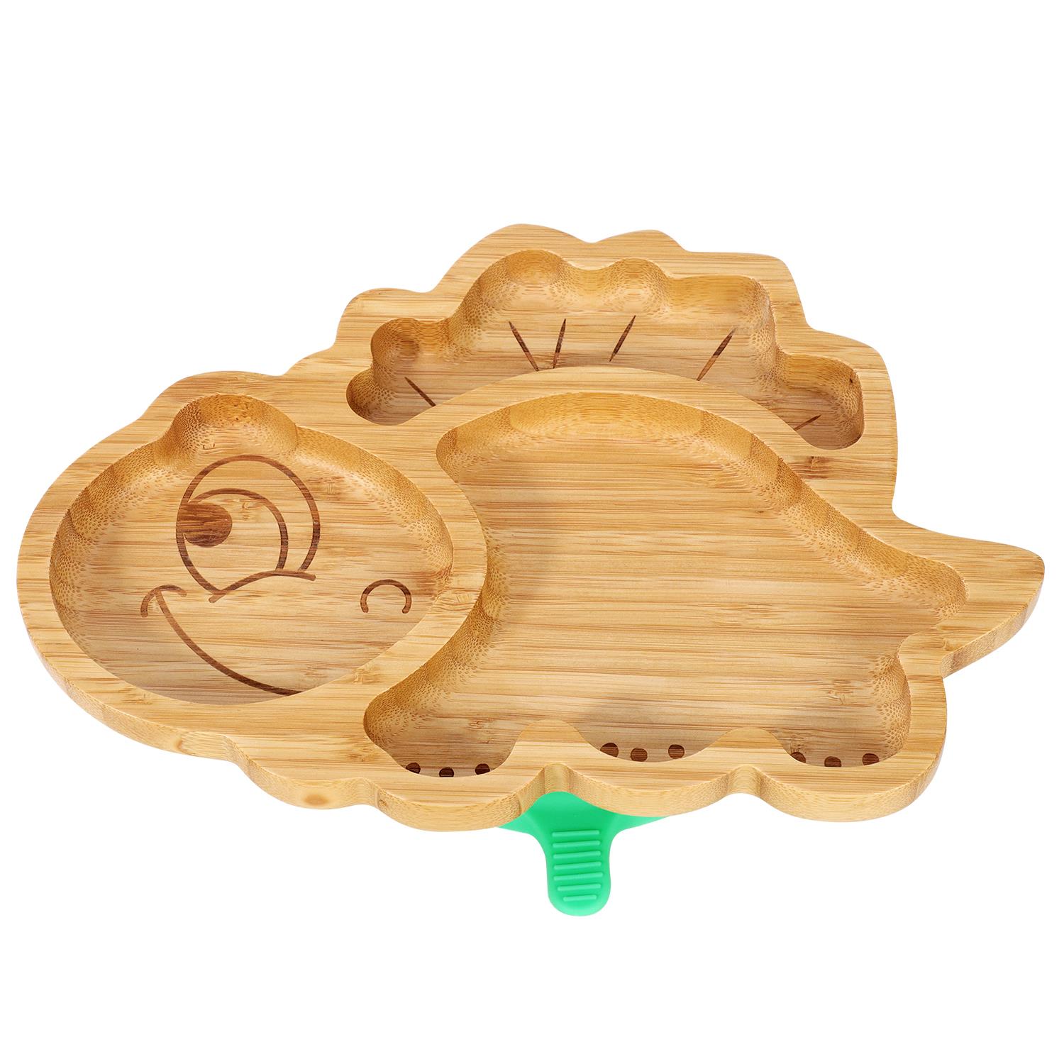 Vinsani Bamboo Dinosaur Plate Bowl & Spoon Set Suction Bowl Stay-Put Design - Picture 23 of 73