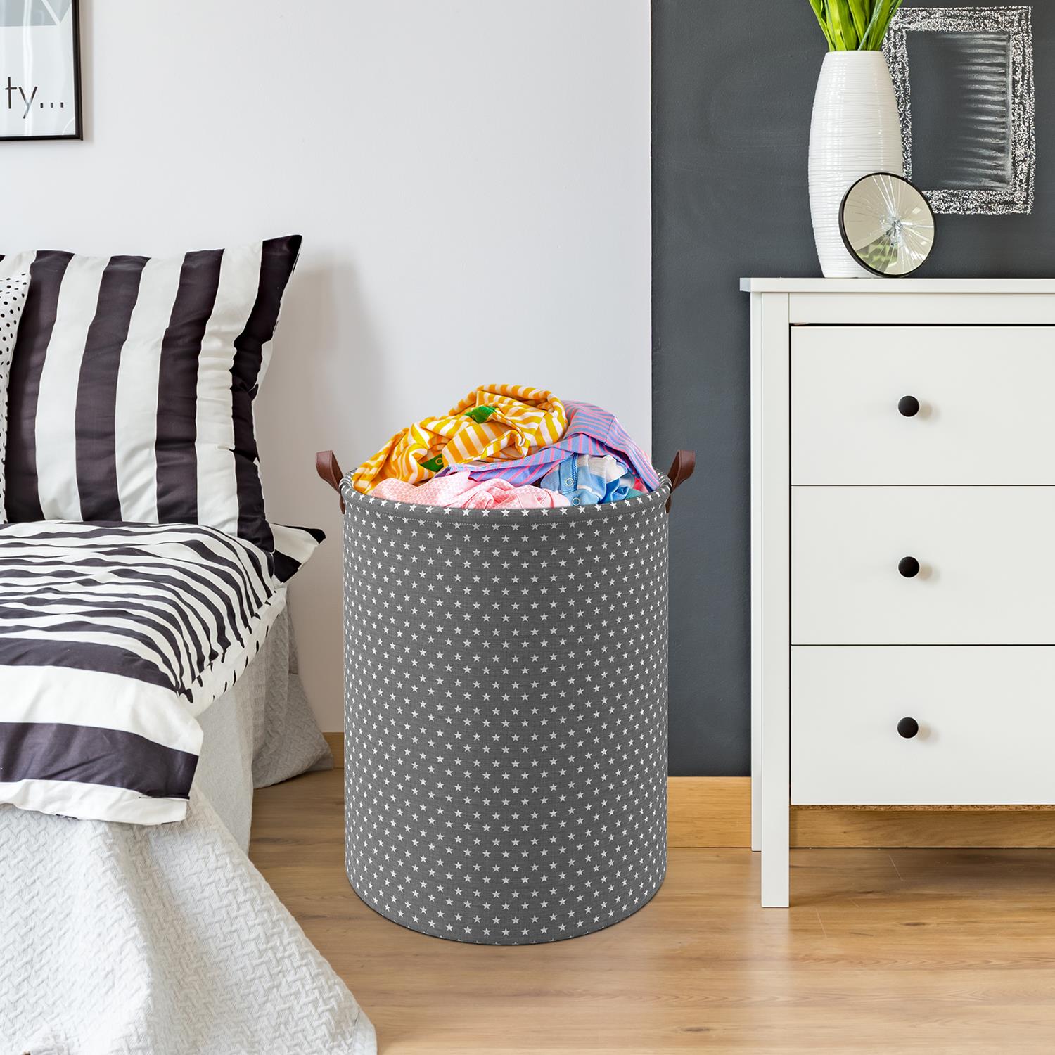 Vinsani Freestanding Laundry Basket Storage Sorter with Drawstring Lid - Picture 63 of 111