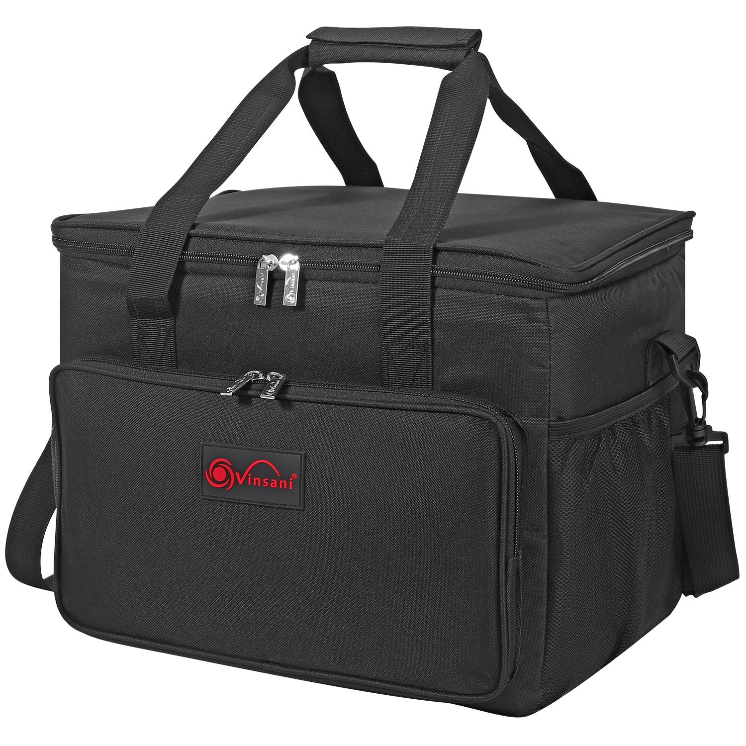 Vinsani 15L / 24L Black Cooler Bag Insulated Picnic Storage Bag Picnic Camping