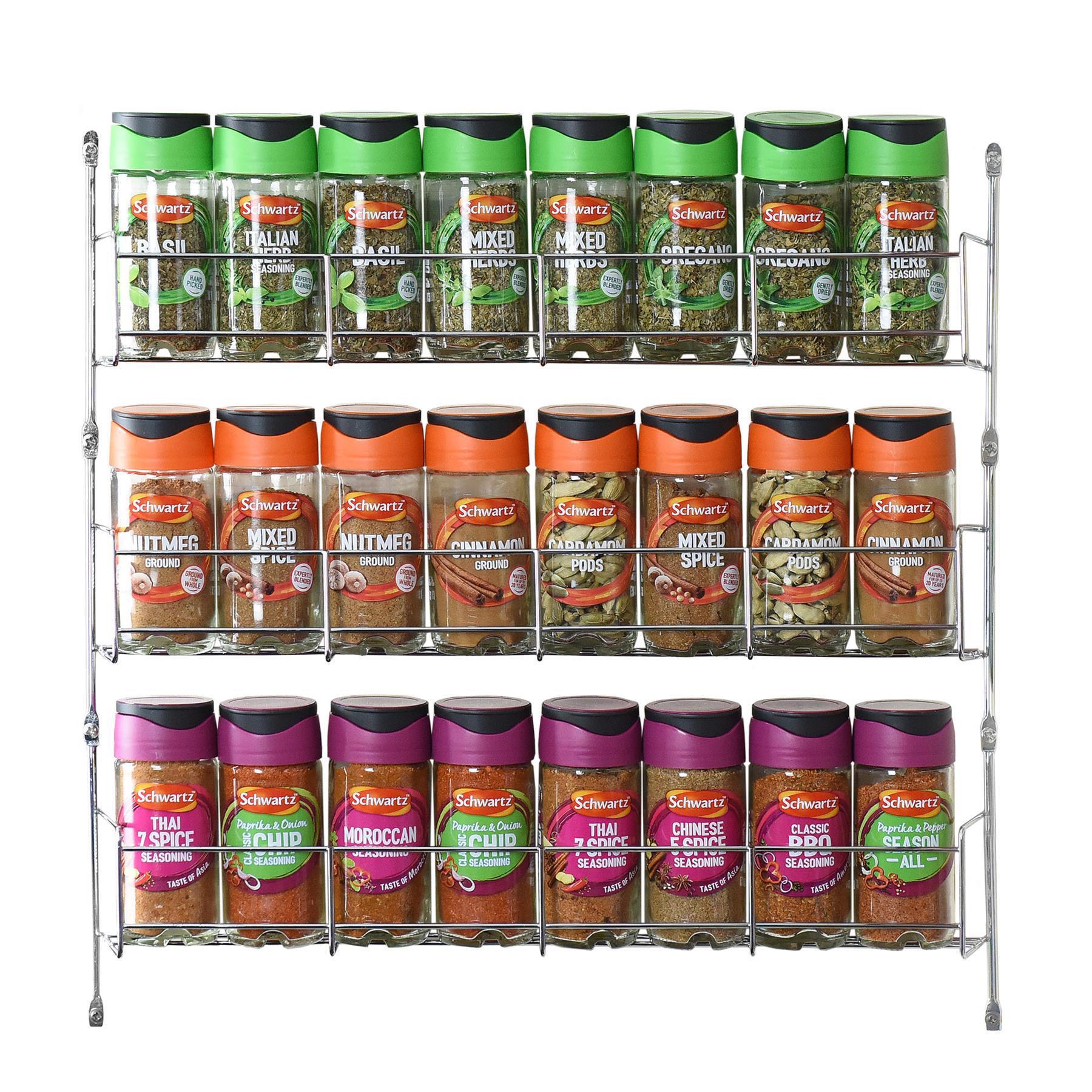 Vinsani 1-6 Tier Spice Herb Jar Rack Holder Kitchen Cupboard Wall Storage Unit - Picture 2 of 63