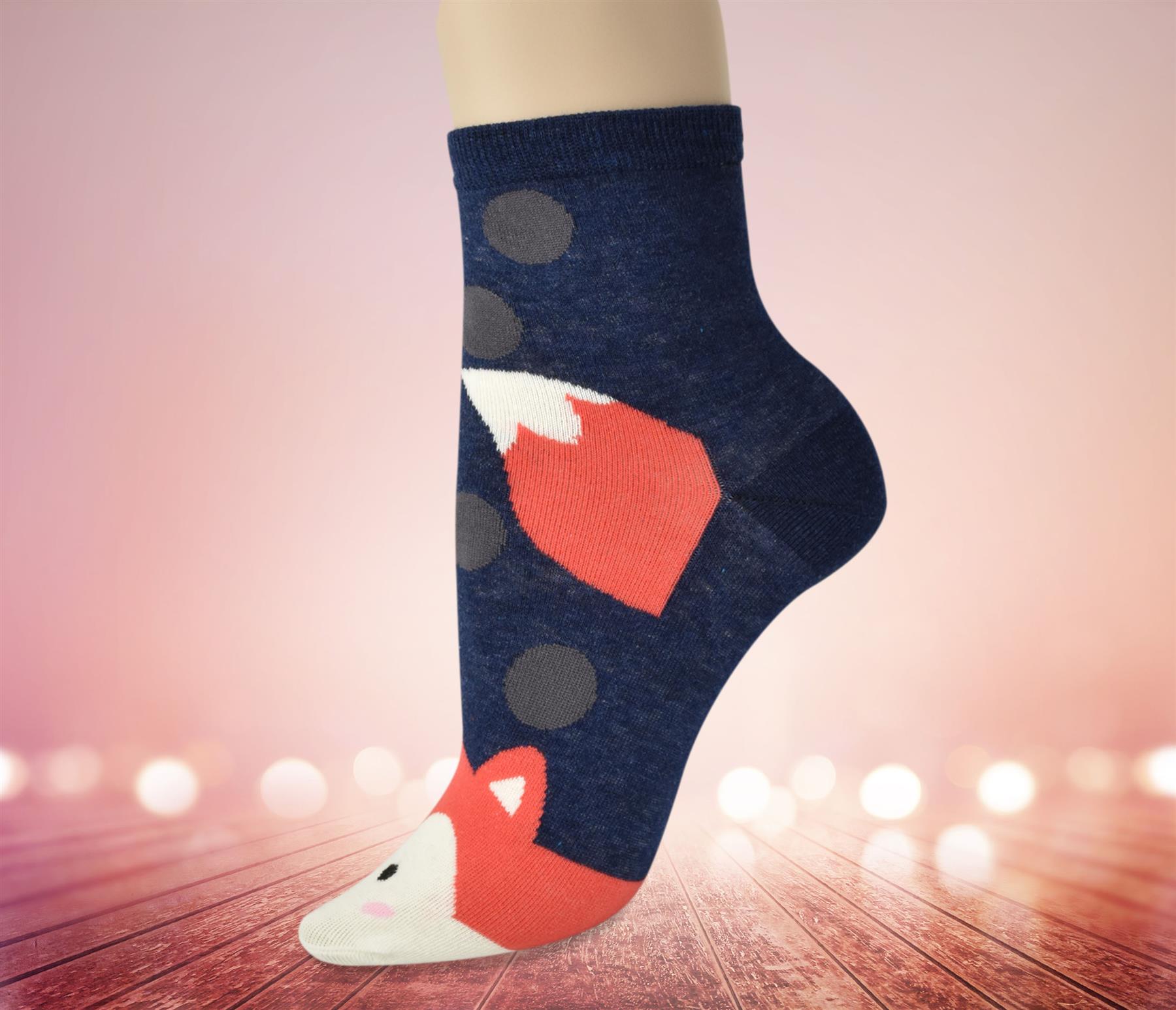 Vinsani® Cat Dog Owl Pet Animal Cute Print Socks 5 Pairs Pack - OneSize Fits all - Picture 18 of 63