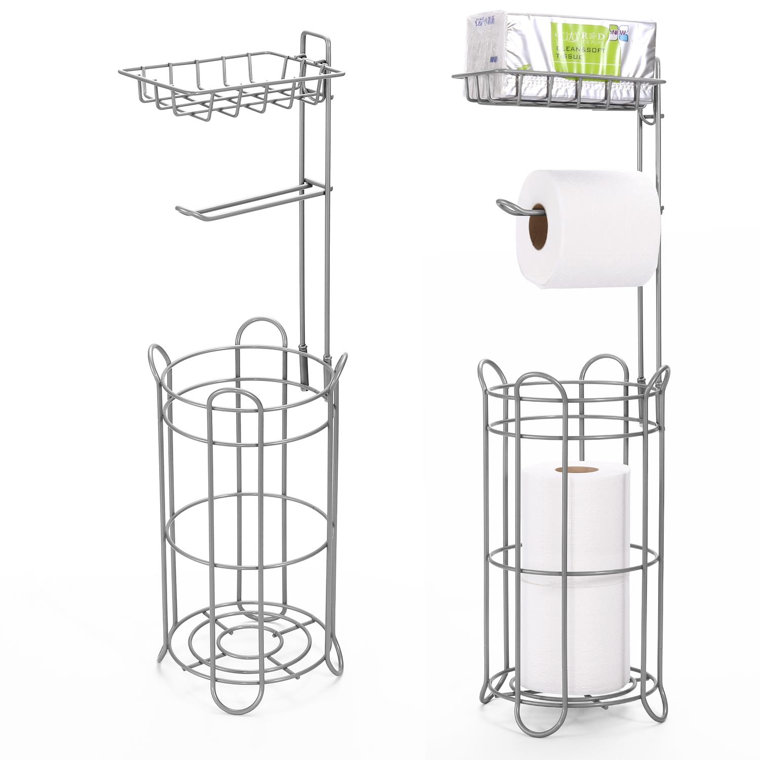 Vinsani Free Standing Toilet Paper Tissue Paper Roll Holder - Picture 32 of 39