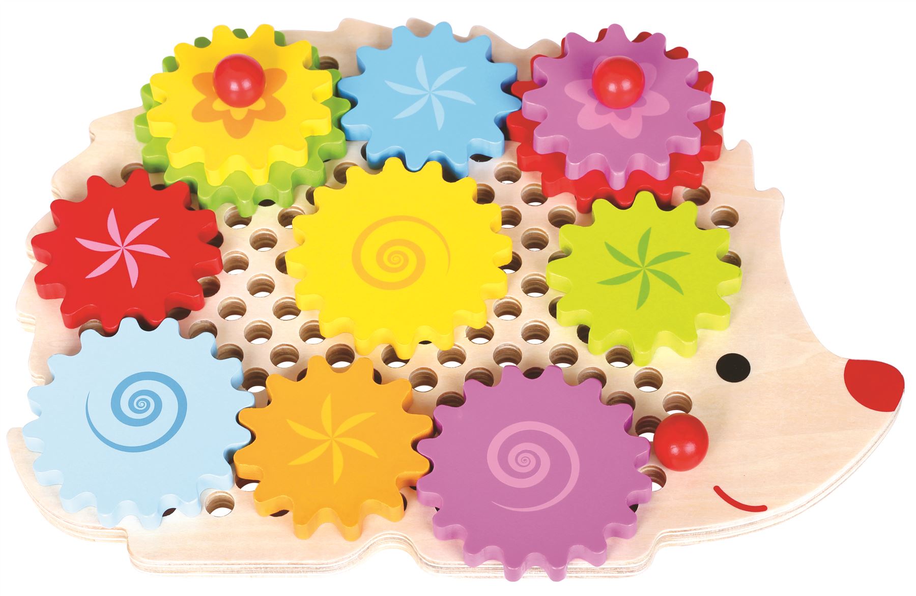 Lelin Wooden Hedgehog Learning Spinning Gears and Cogs Childrens Toy