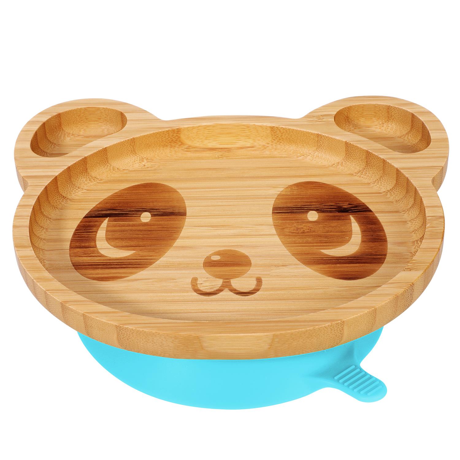 Vinsani Bamboo Panda Plate Bowl & Spoon Set Suction Bowl Stay-Put Design - Picture 9 of 73