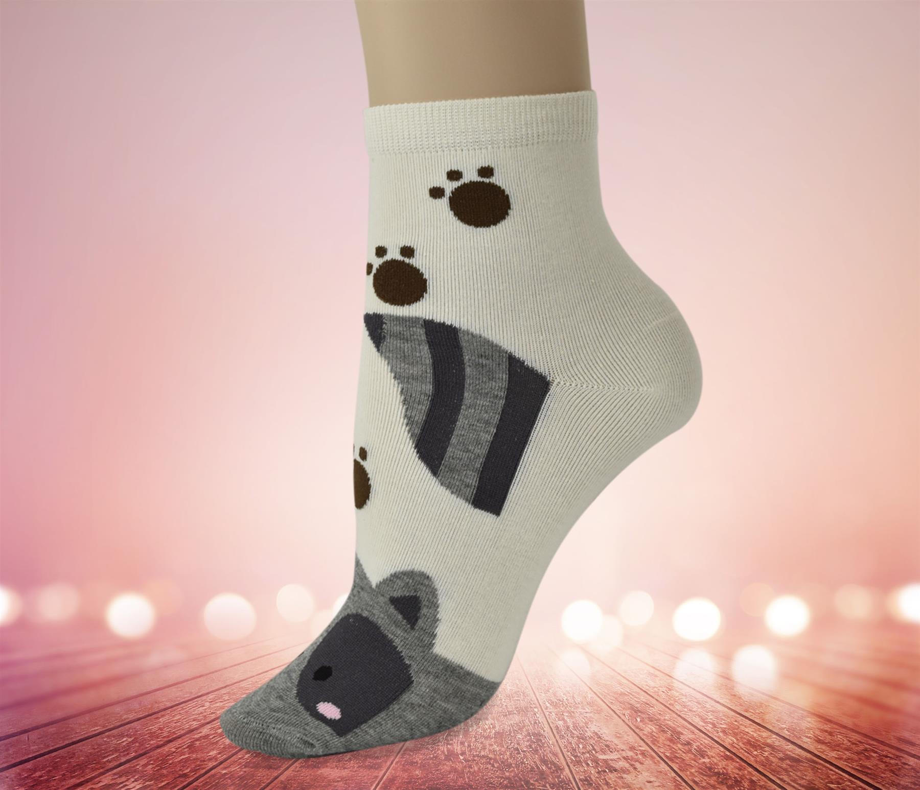Vinsani® Cat Dog Owl Pet Animal Cute Print Socks 5 Pairs Pack - OneSize Fits all - Picture 22 of 63