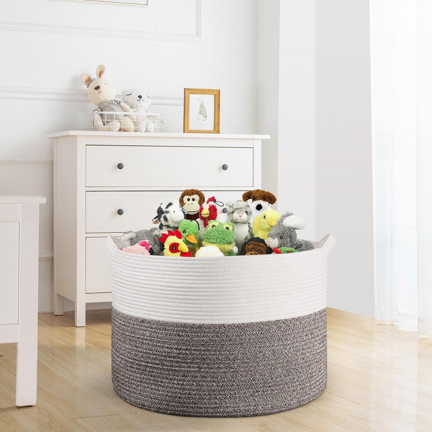 Vinsani Laundry Basket Natural Cotton Hand-Woven Rope Hamper Minimalist Storage - Picture 62 of 68