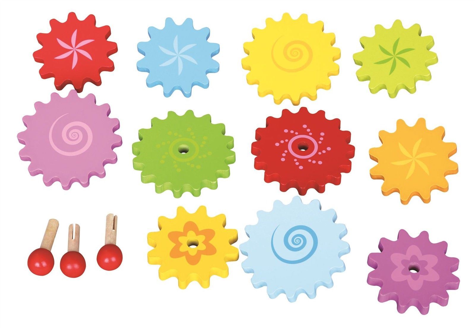 Lelin Wooden Hedgehog Learning Spinning Gears and Cogs Childrens Toy