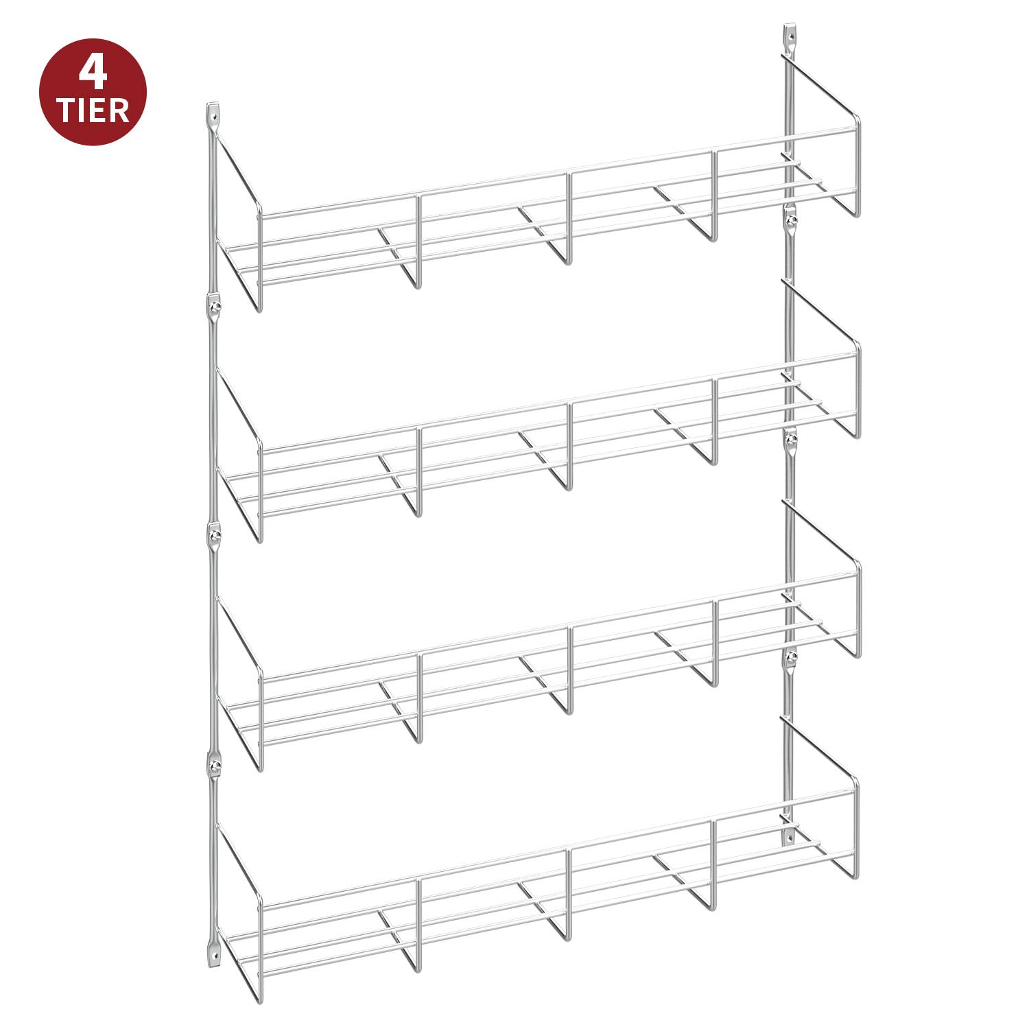 Vinsani 1-6 Tier Spice Herb Jar Rack Holder Kitchen Cupboard Wall Storage Unit - Picture 20 of 63