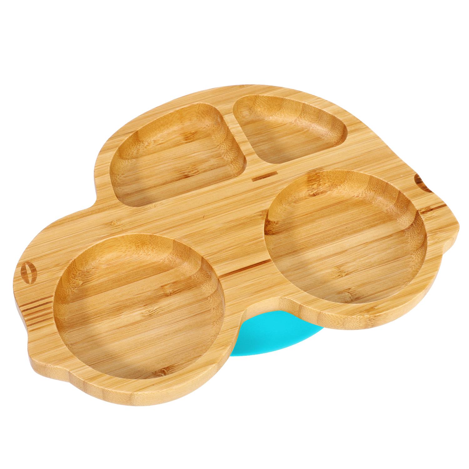 Vinsani Bamboo Car Plate Bowl & Spoon Set Suction Bowl Stay-Put Design for Kids - Picture 11 of 67