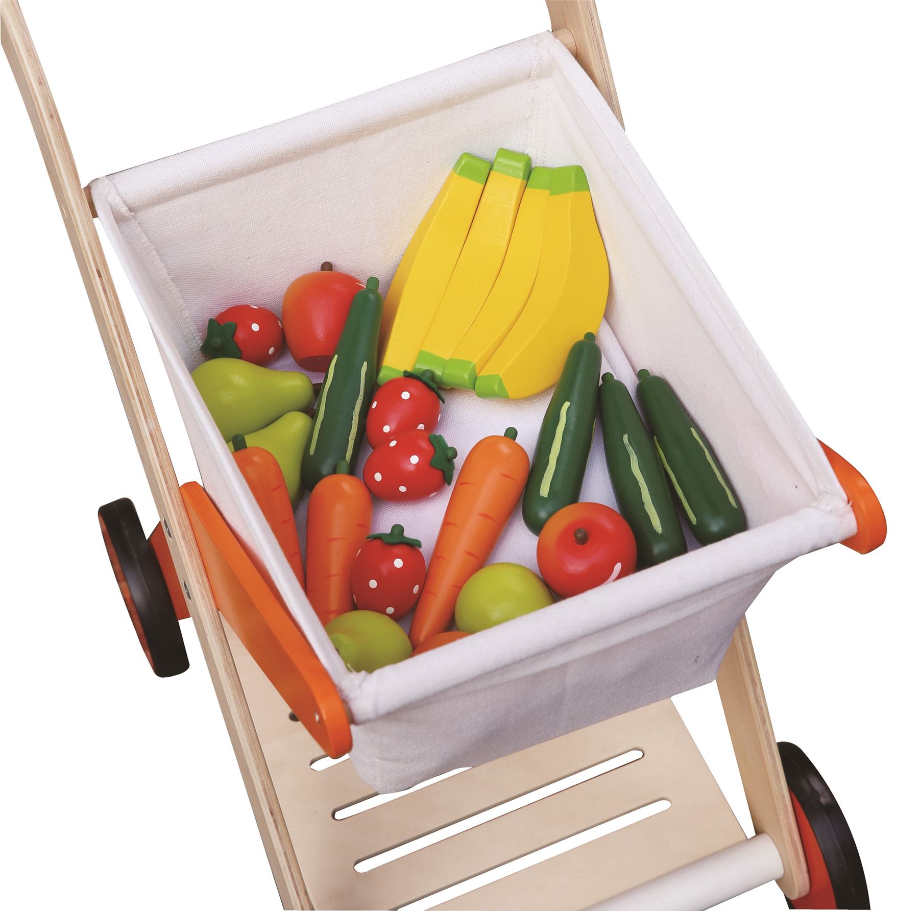 wooden shopping trolley toy