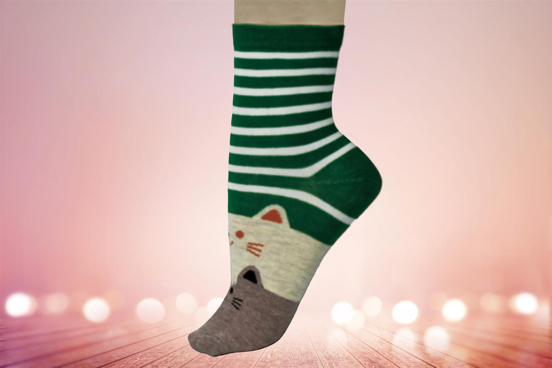 Vinsani® Cat Dog Owl Pet Animal Cute Print Socks 5 Pairs Pack - OneSize Fits all - Picture 50 of 63