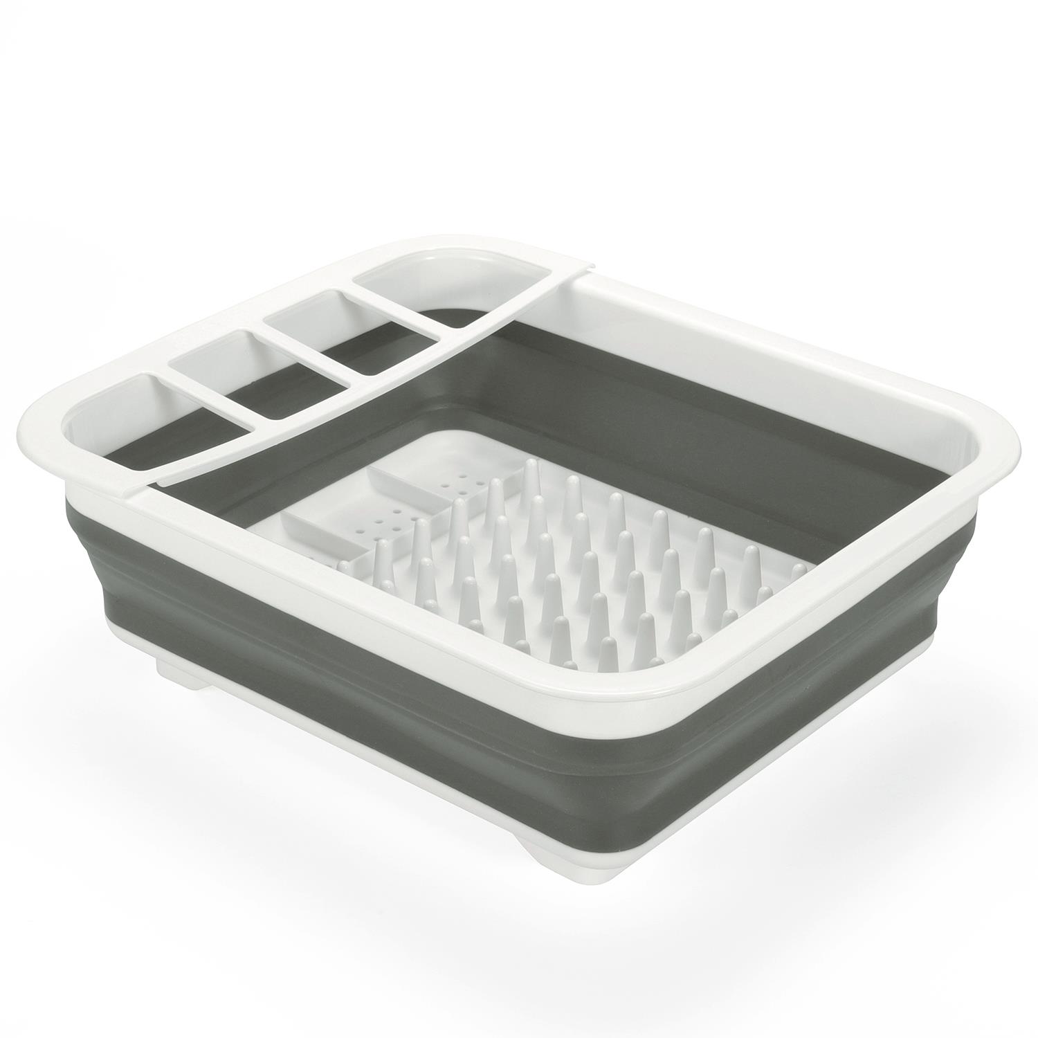 Vinsani Collapsible Folding Dish Drainer Cutlery Plate Holder Drying