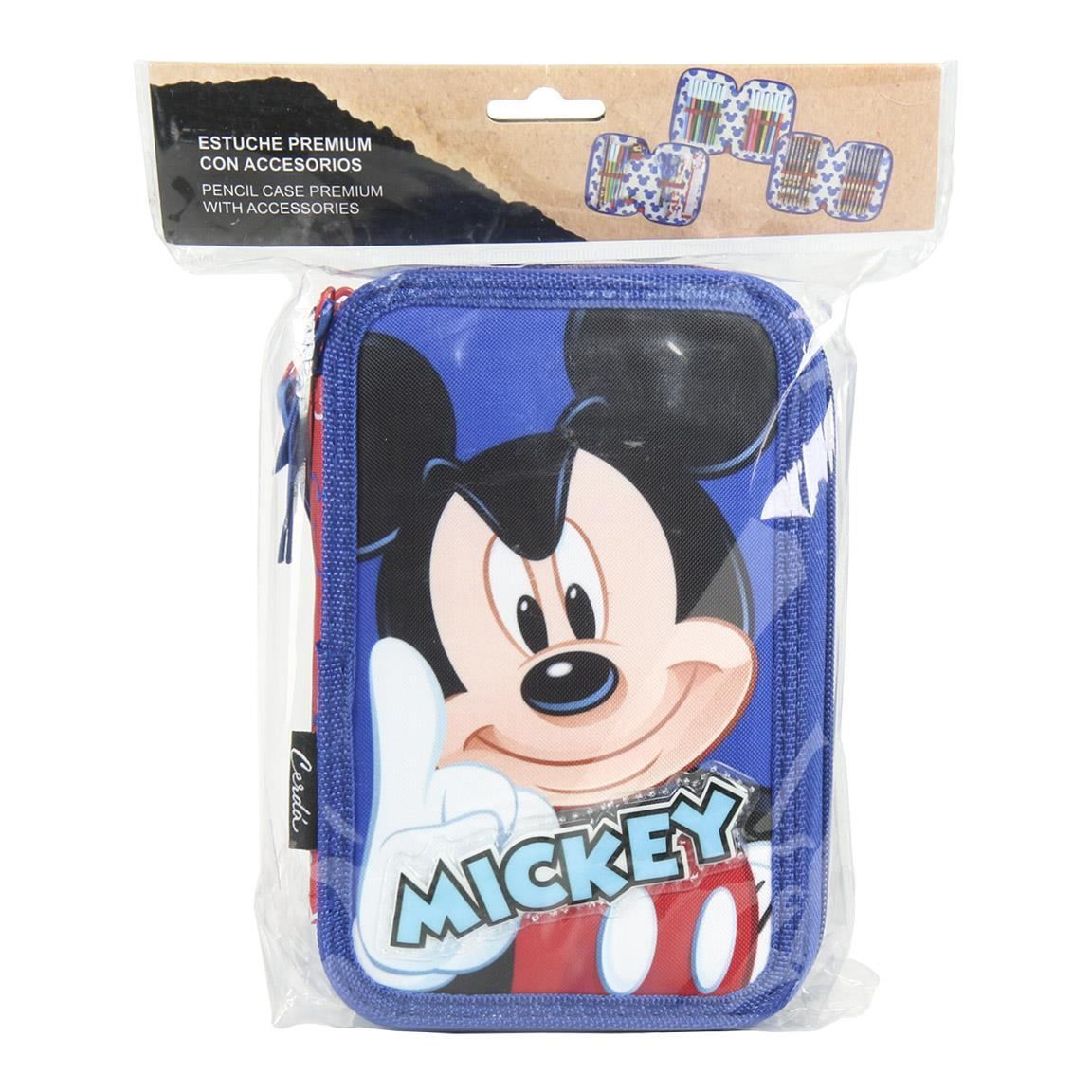 Disney Mickey Mouse Triple Pencil Case Set Filled 43 Piece 3 Tier