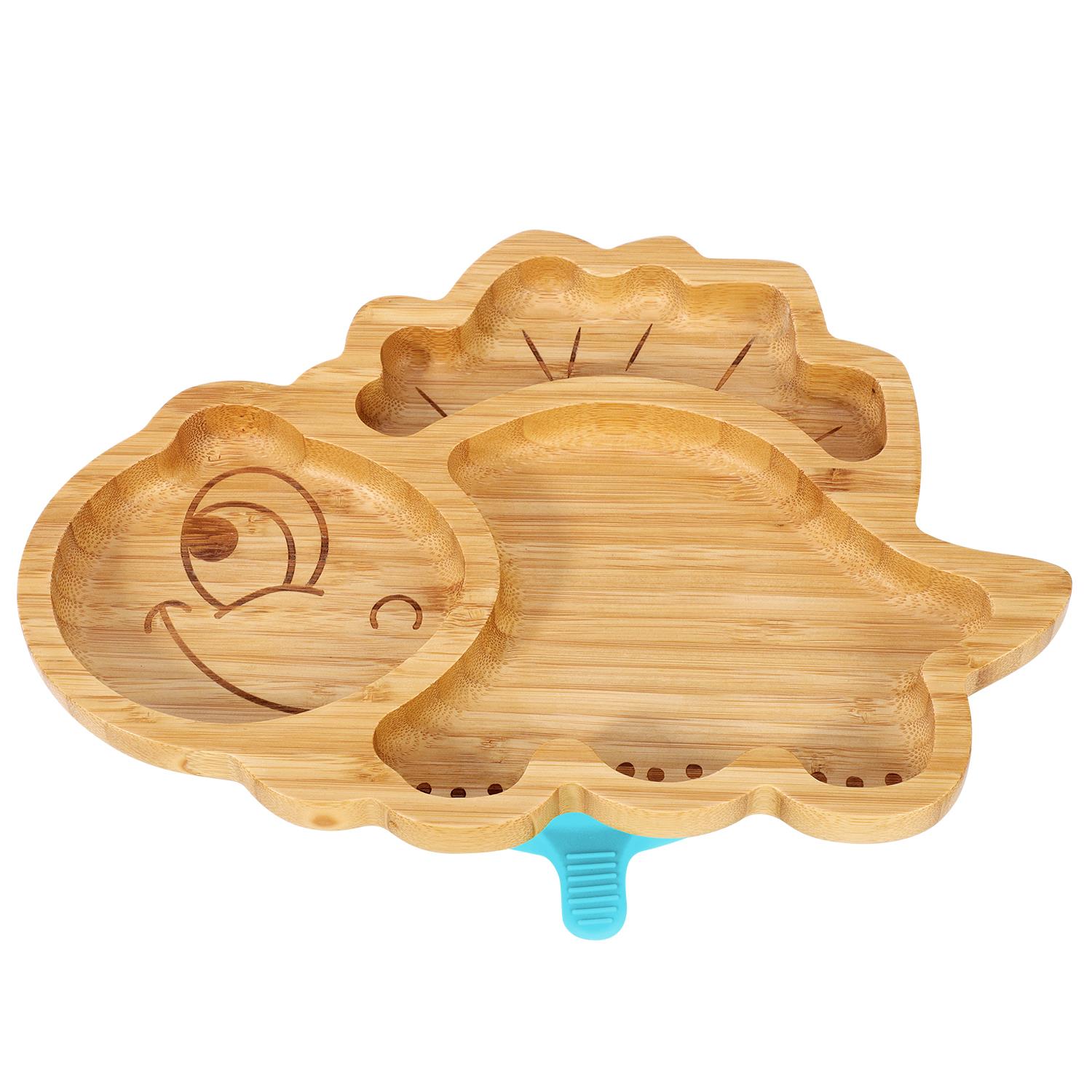 Vinsani Bamboo Dinosaur Plate Bowl & Spoon Set Suction Bowl Stay-Put Design - Picture 11 of 73