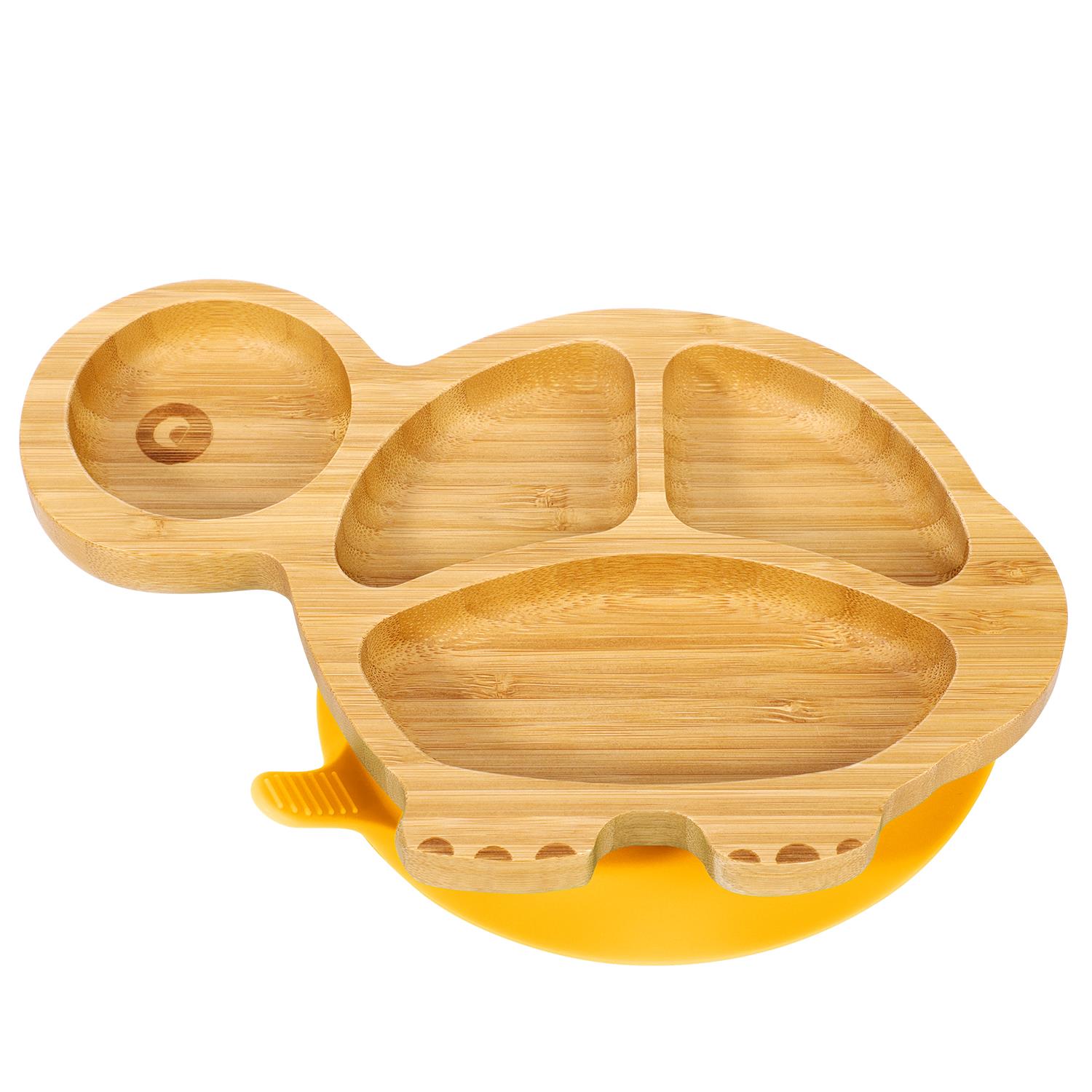 Vinsani Bamboo Turtle Plate Bowl & Spoon Set Suction Bowl Stay-Put Design - Picture 71 of 73