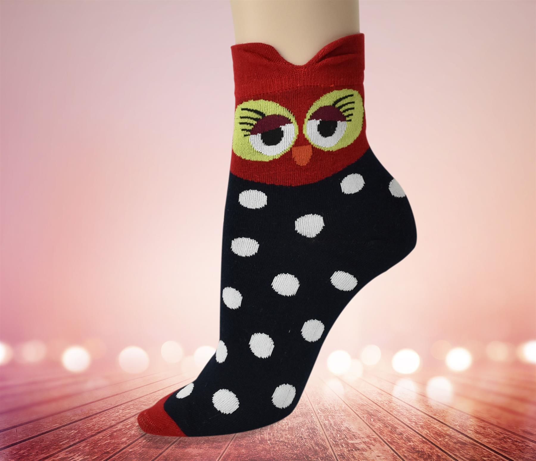 Vinsani® Cat Dog Owl Pet Animal Cute Print Socks 5 Pairs Pack - OneSize Fits all - Picture 48 of 63