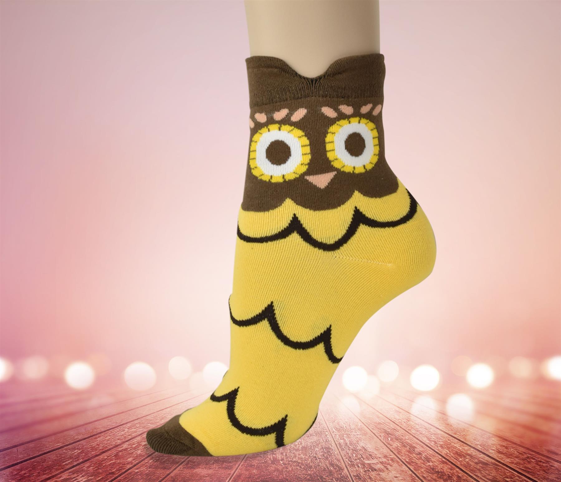 Vinsani® Cat Dog Owl Pet Animal Cute Print Socks 5 Pairs Pack - OneSize Fits all - Picture 46 of 63
