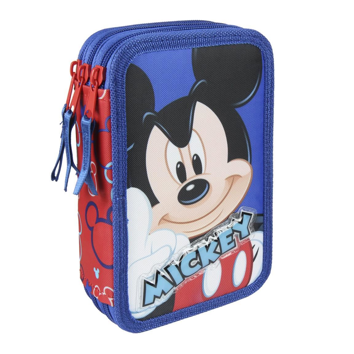 Disney Mickey Mouse Triple Pencil Case Set Filled 43 Piece 3 Tier