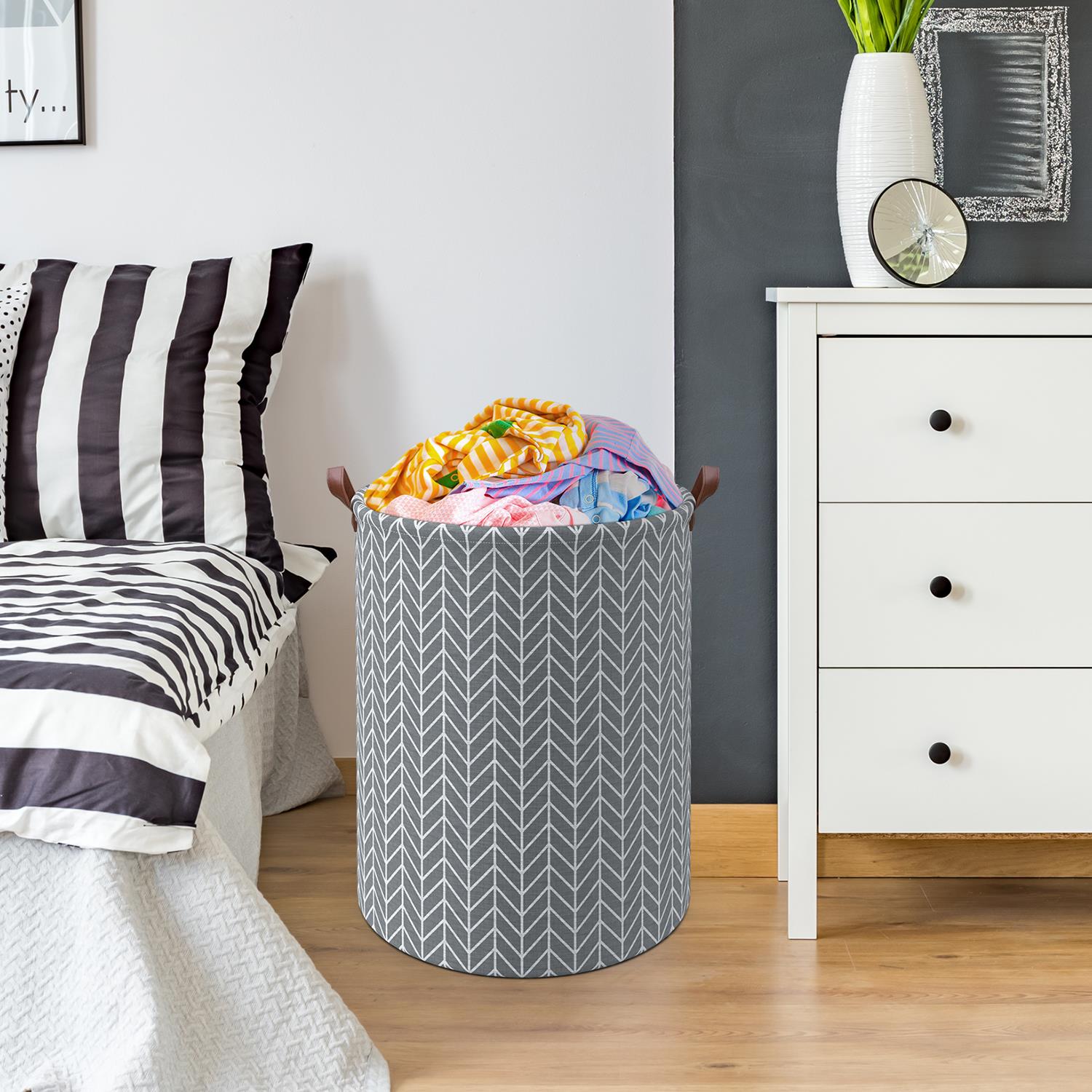 Vinsani Freestanding Laundry Basket Storage Sorter with Drawstring Lid - Picture 8 of 111