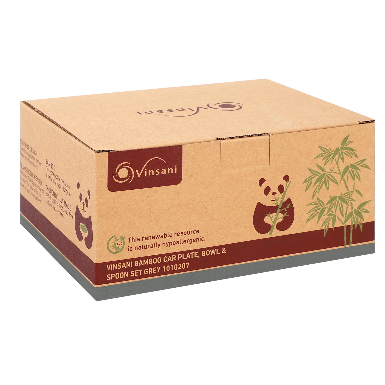 Vinsani Bamboo Car Plate Bowl & Spoon Set Suction Bowl Stay-Put Design for Kids - Picture 34 of 67