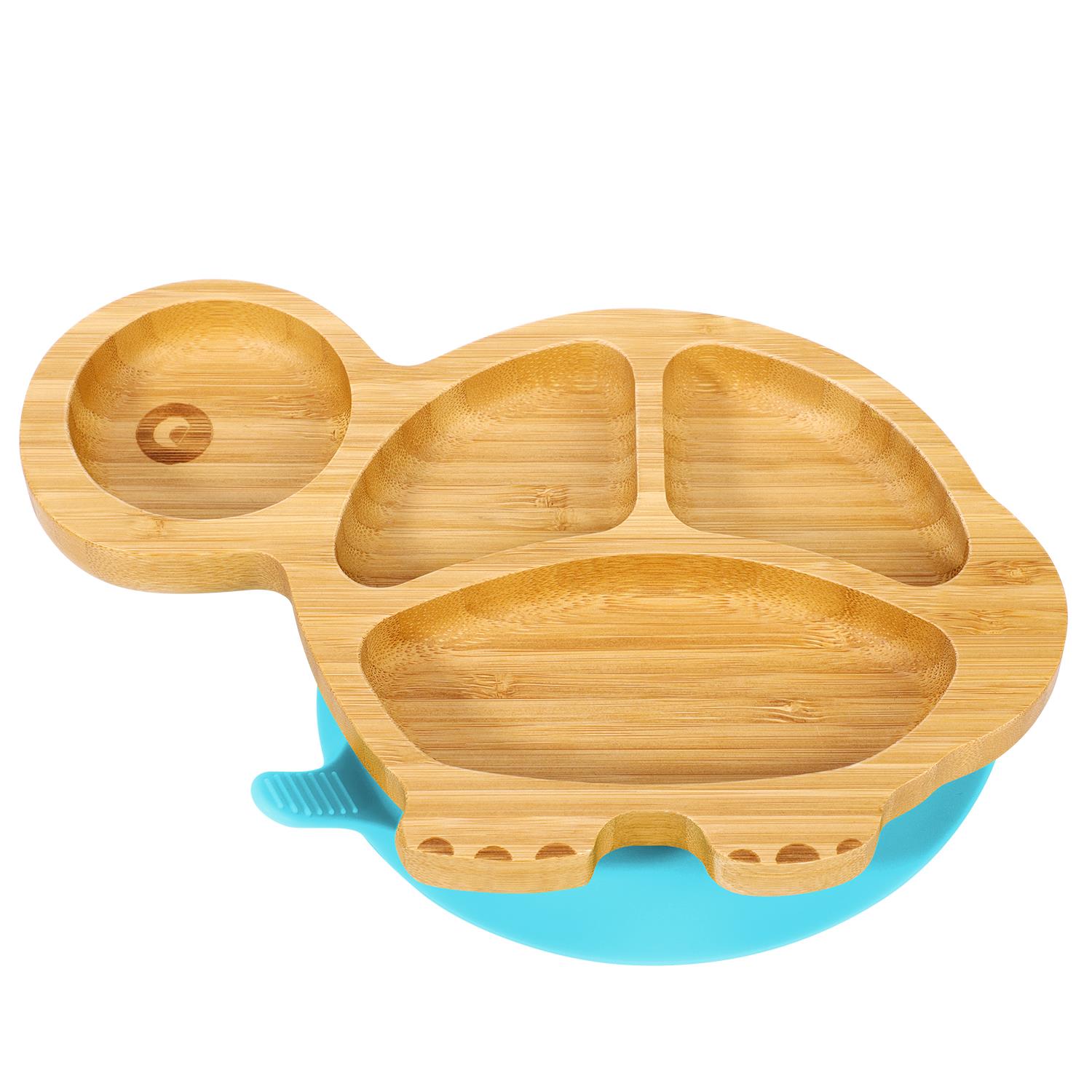 Vinsani Bamboo Turtle Plate Bowl & Spoon Set Suction Bowl Stay-Put Design - Picture 11 of 73