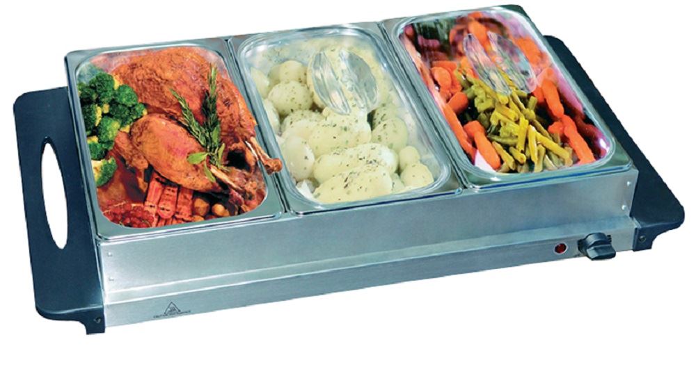 Stainless Steel Electric 3 Pan Buffet Food Warmer Hot Plate Table