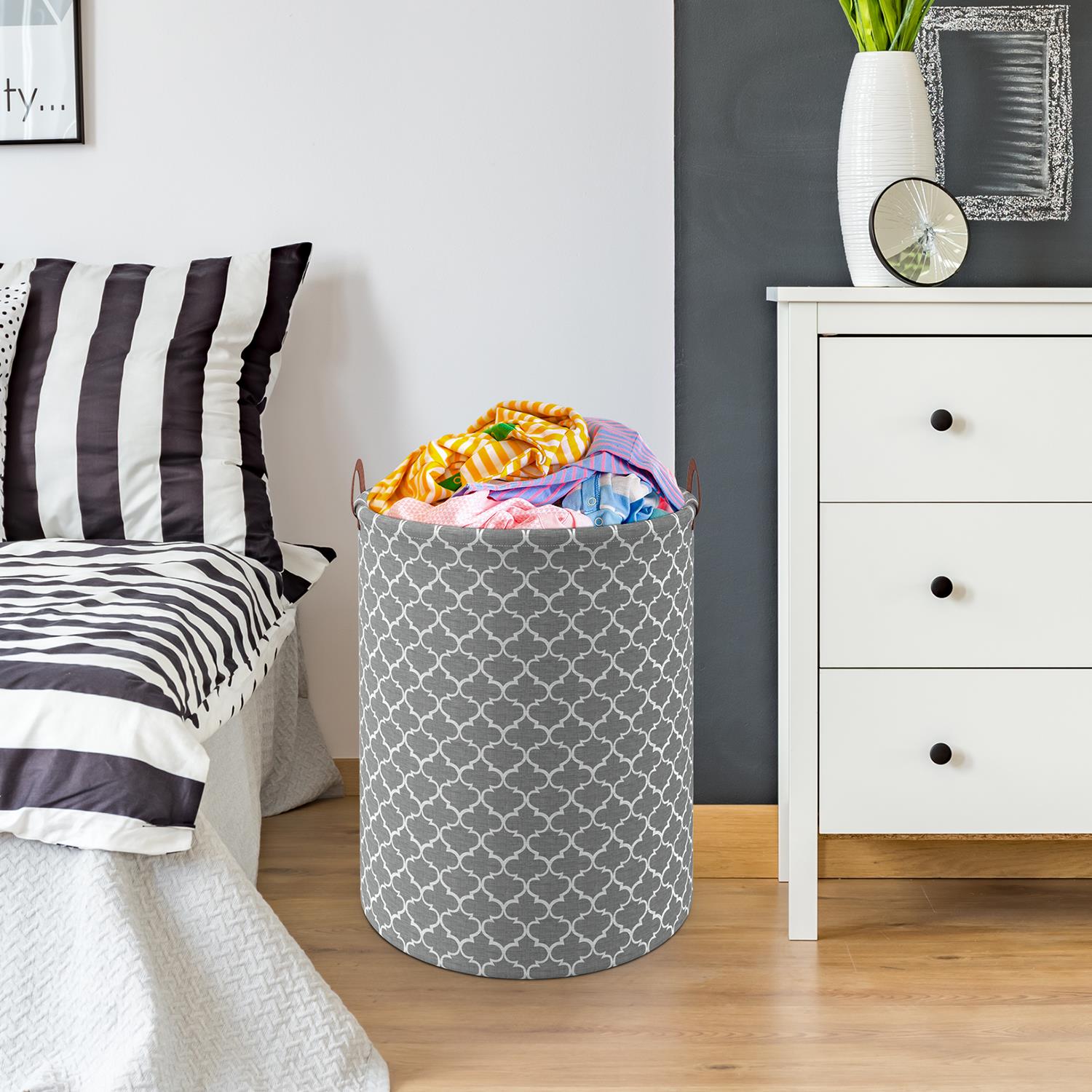 Vinsani Freestanding Laundry Basket Storage Sorter with Drawstring Lid - Picture 52 of 111