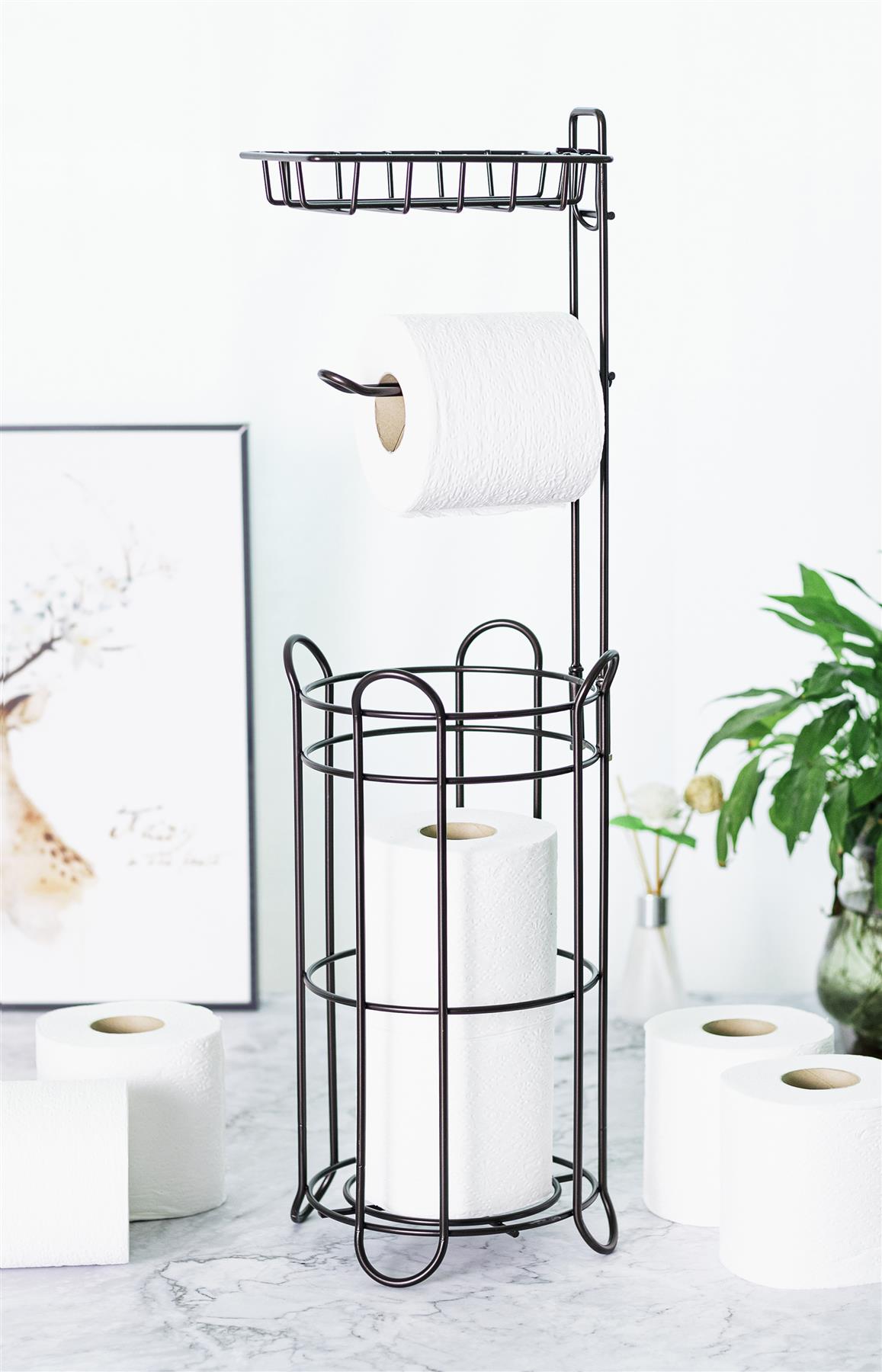 Vinsani Free Standing Toilet Paper Tissue Paper Roll Holder - Picture 22 of 39