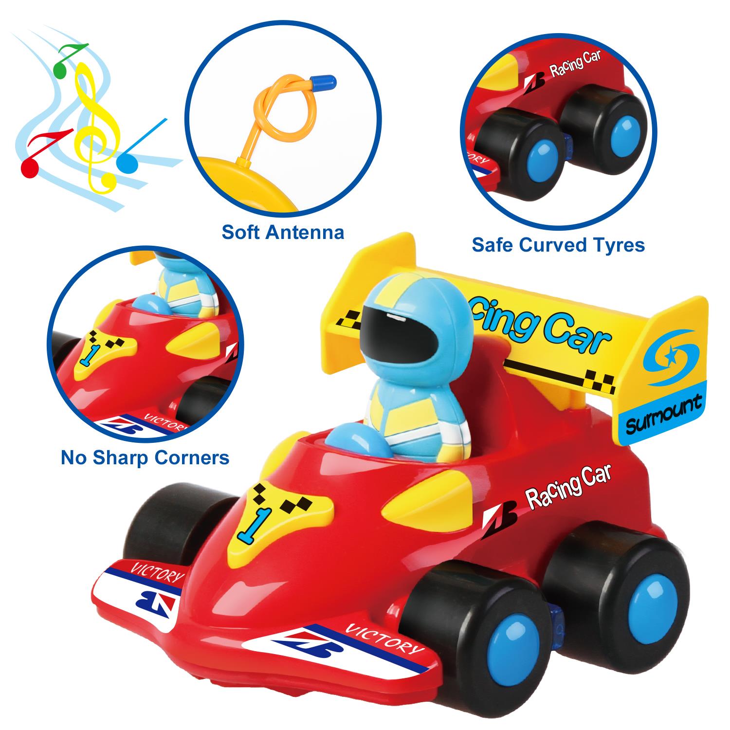 SOKA My First Remote Controlled Racing Car for Toddlers with Sound and Light - Picture 16 of 28