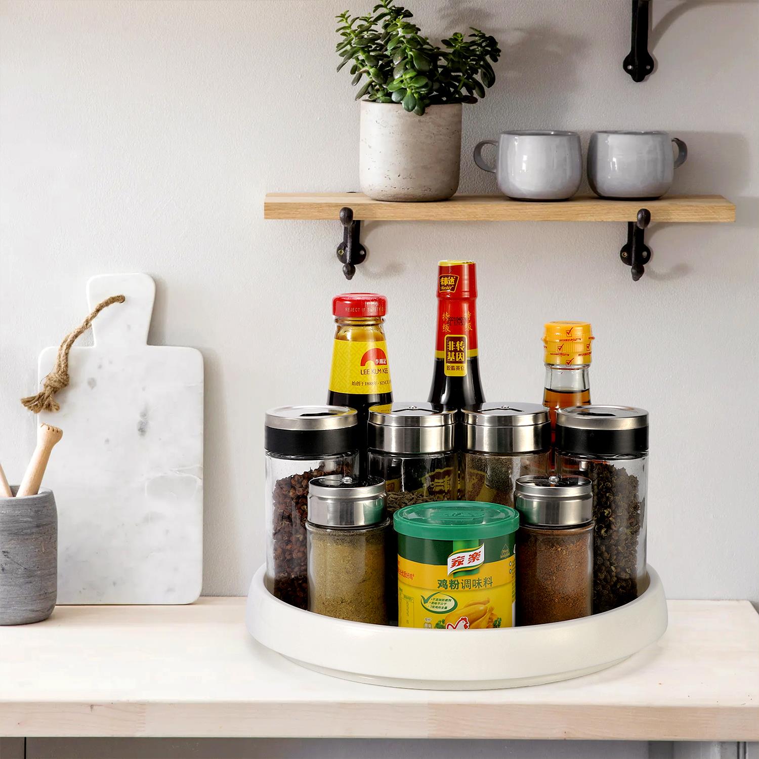 Vinsani Round Turntable Organizer Multifunctional Non-Slip Spice Rack (Medium) - Picture 3 of 24