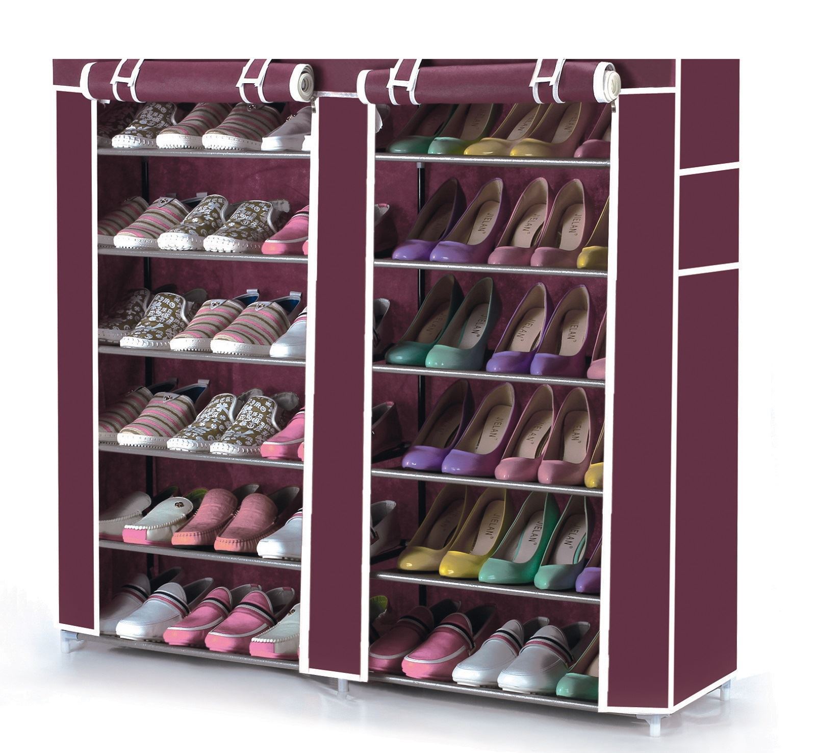 Brown Vinsani 10 Section Hanging Clothes Organiser Storage Stand Organiser Brown Vinsani 10 Section Hanging Clothes Organiser Storage Stand Organiser